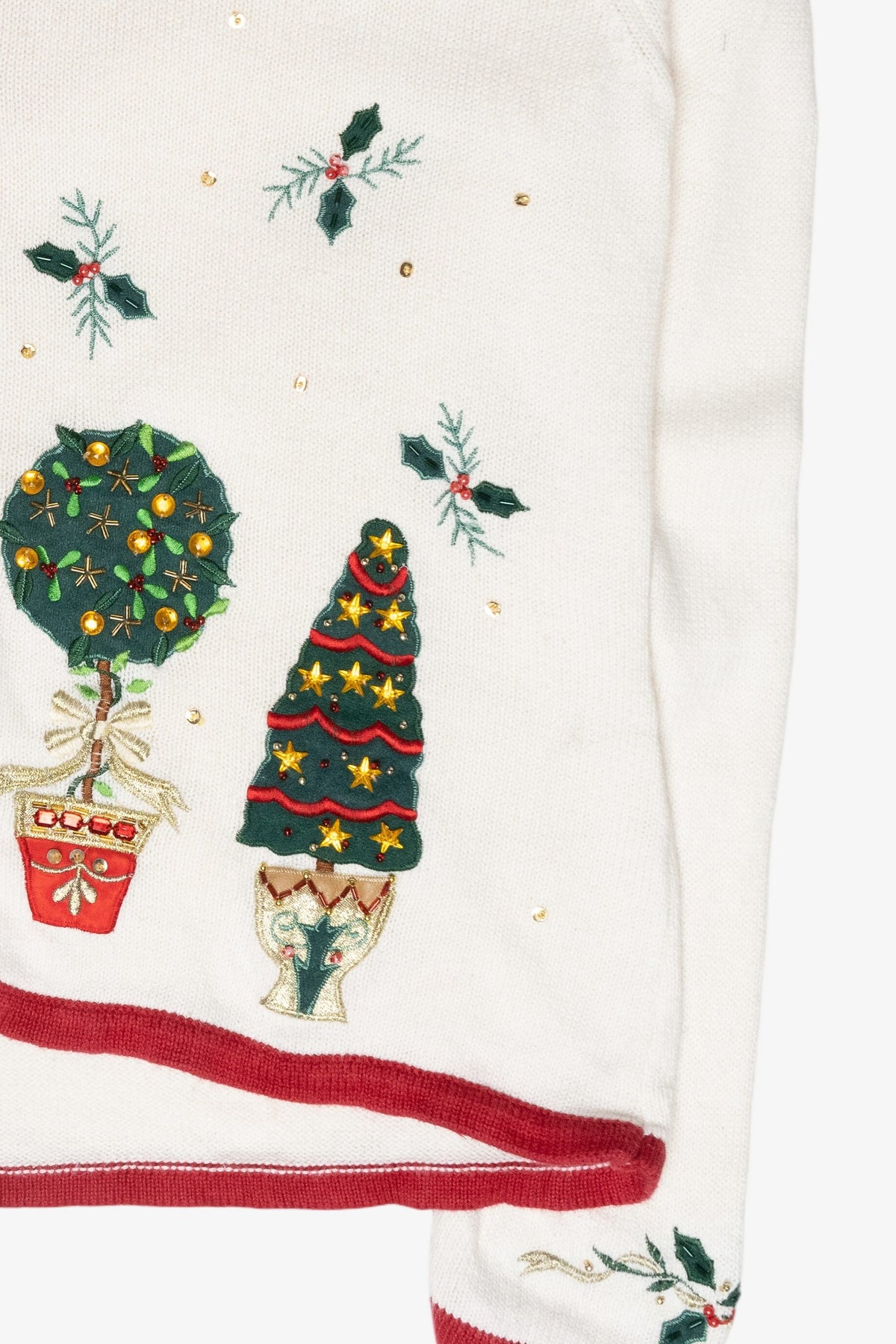 Festive Trees Vintage Ugly Christmas Cardigan (2000s)