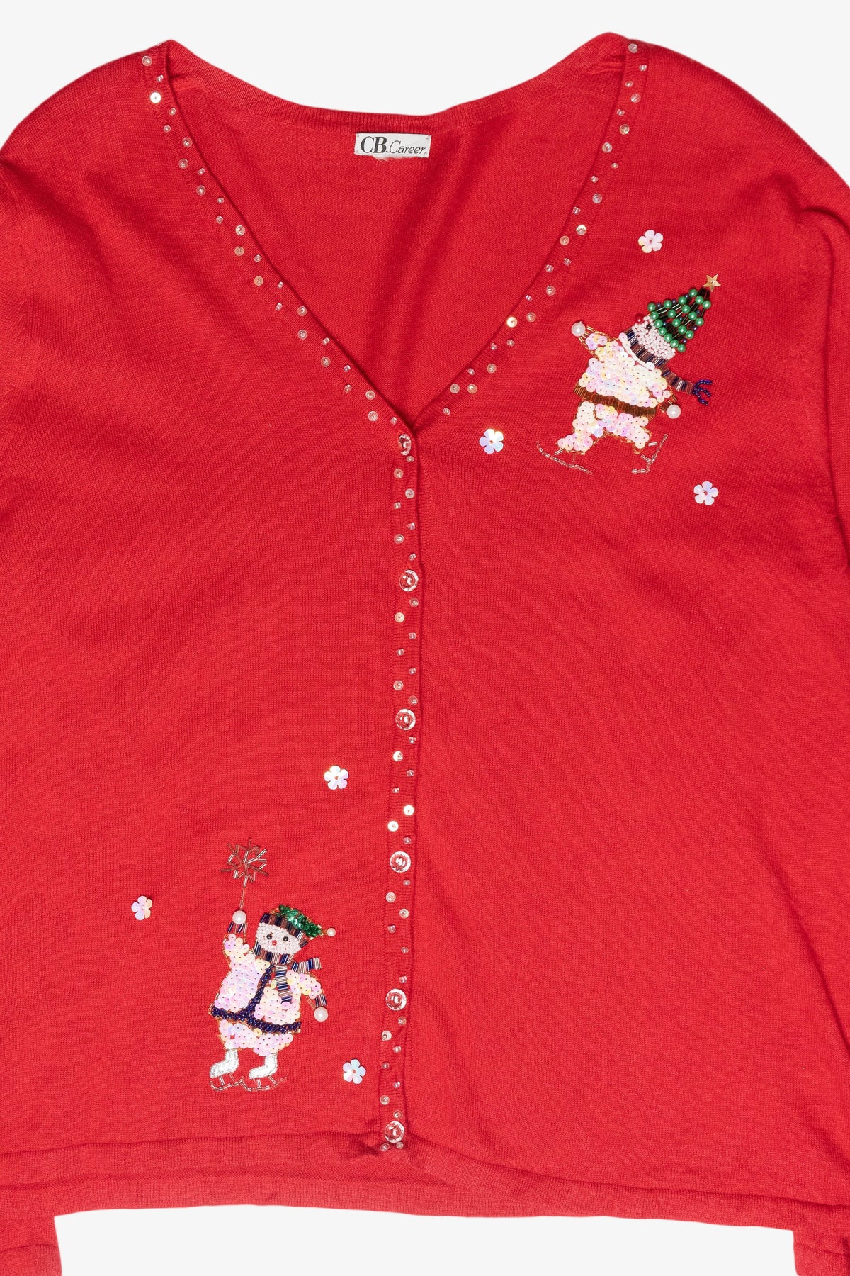 Silly Snowmen Vintage Ugly Christmas Cardigan (2000s)