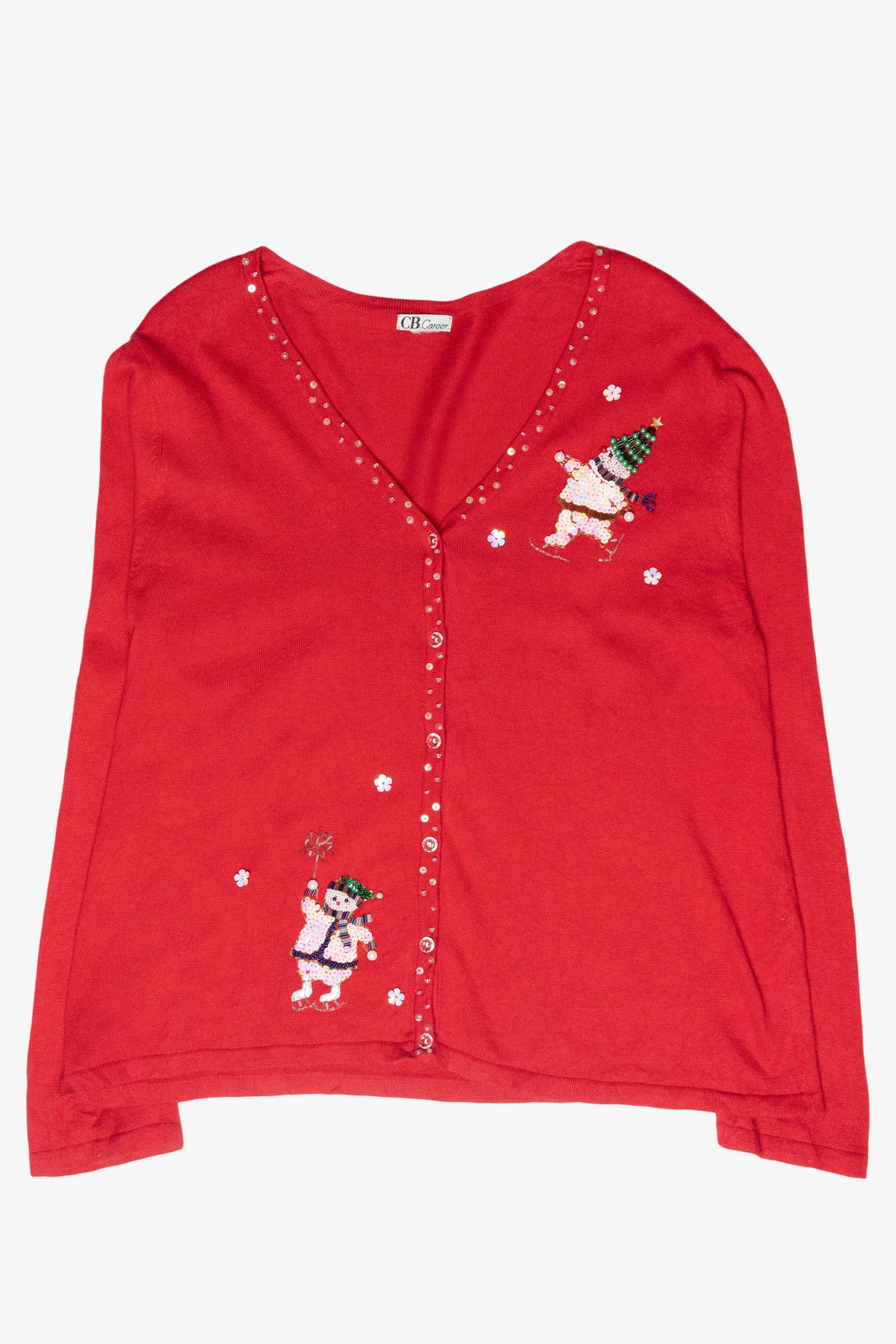 Silly Snowmen Vintage Ugly Christmas Cardigan (2000s)