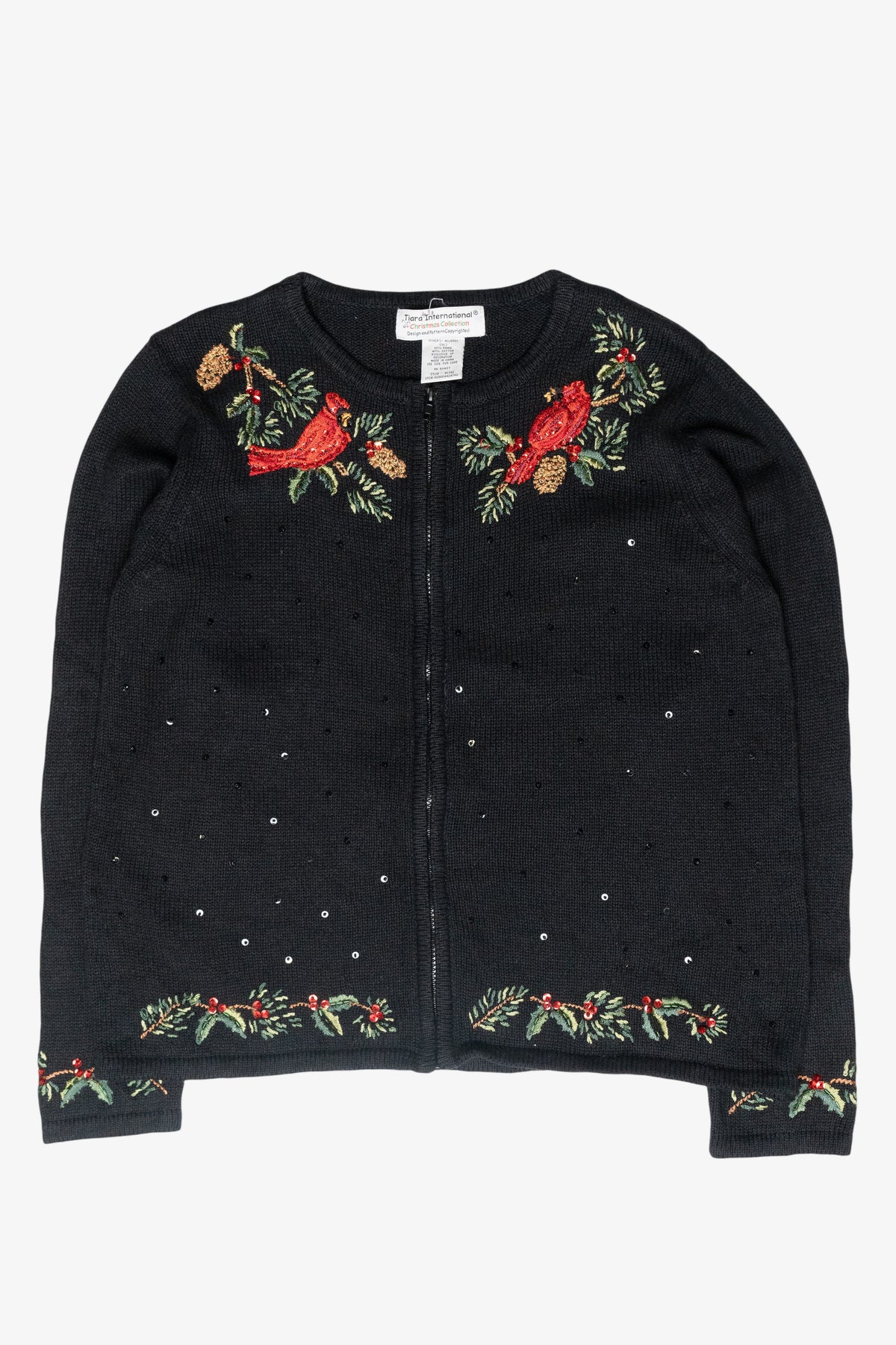 Cardinal Vintage Ugly Christmas Zip Cardigan (2000s)