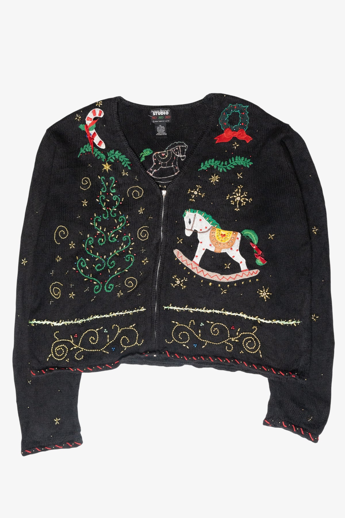 Rocking Horse Vintage Ugly Christmas Cardigan (2000s)