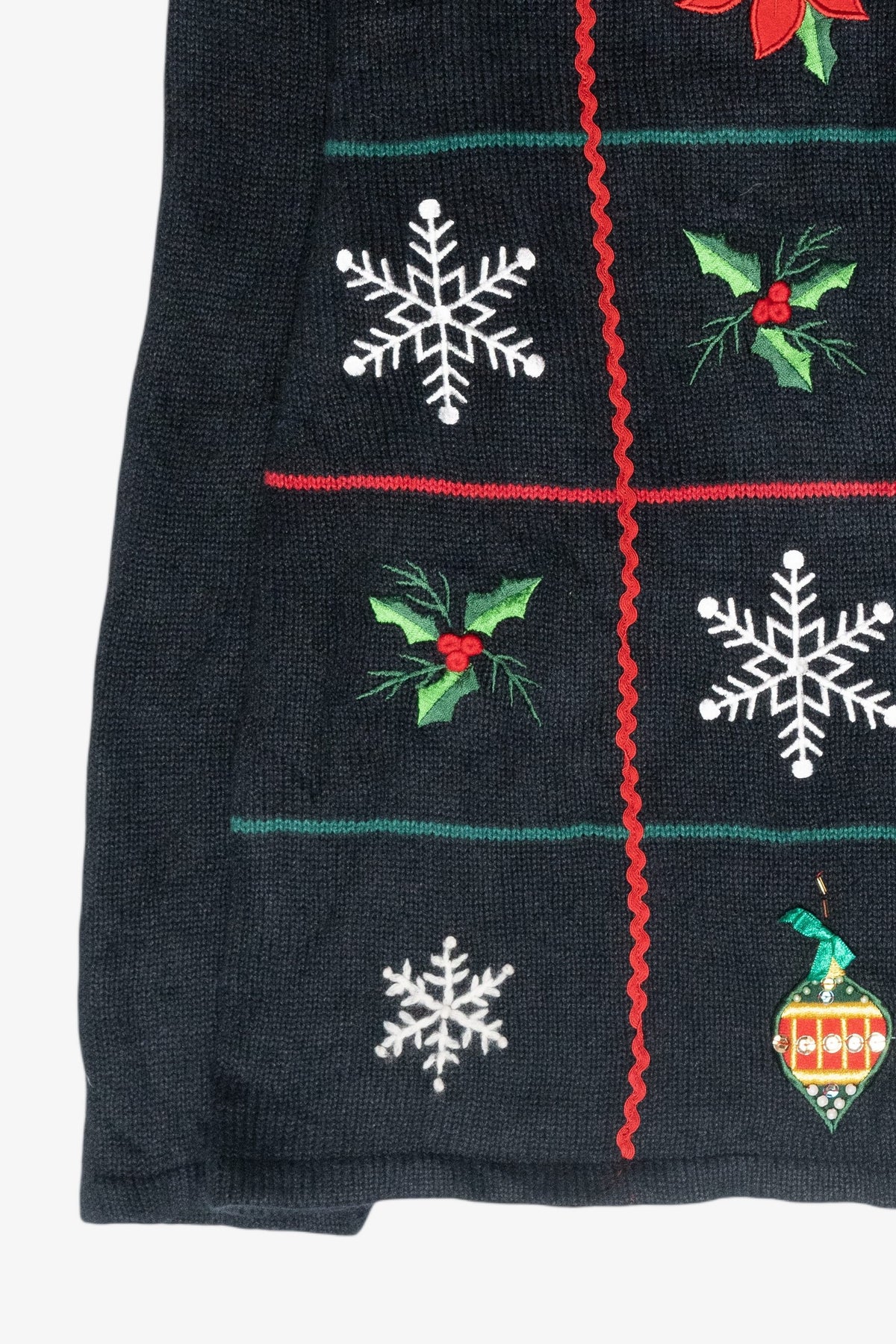 Snowflake Grid Vintage Ugly Christmas Cardigan (2000s)