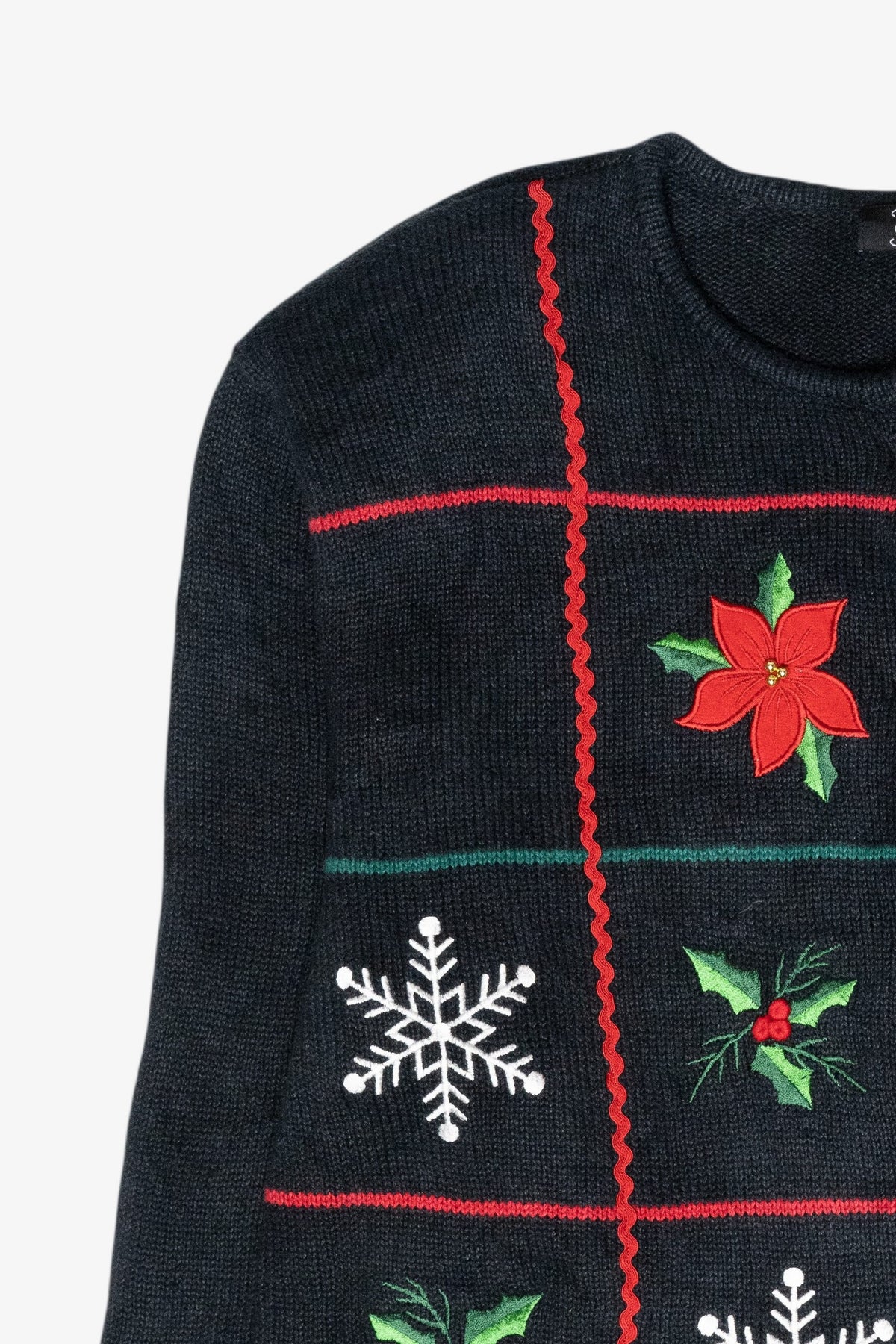Snowflake Grid Vintage Ugly Christmas Cardigan (2000s)