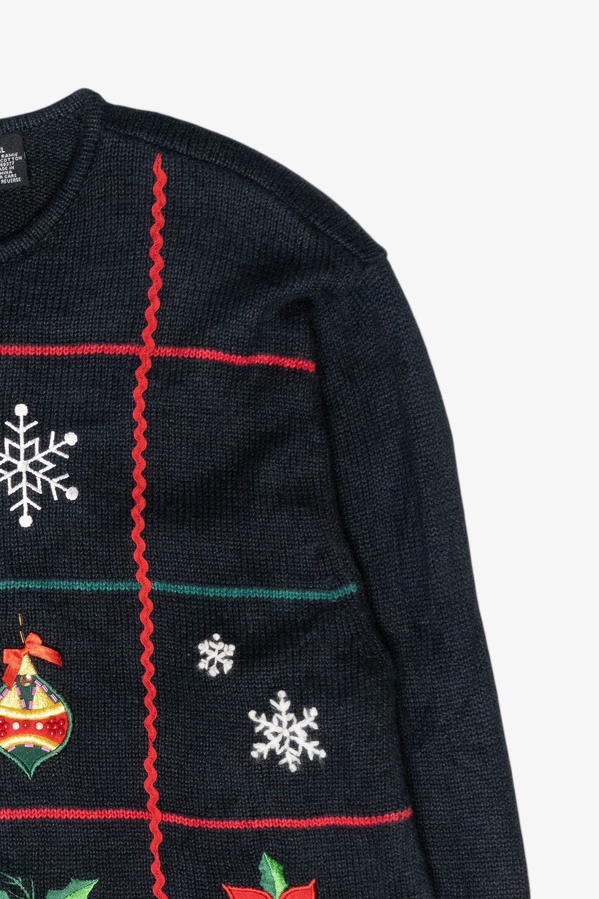 Snowflake Grid Vintage Ugly Christmas Cardigan (2000s)