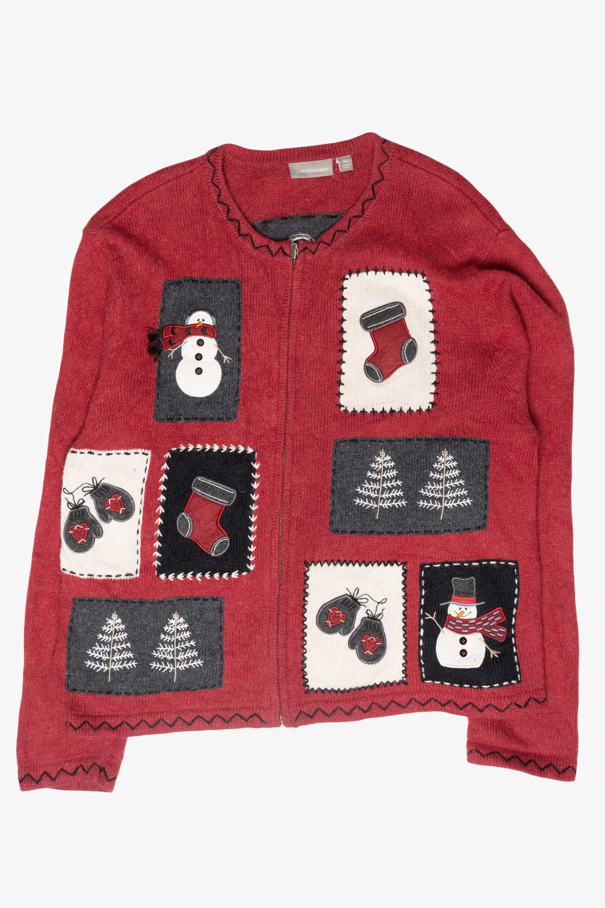 Cozy Snowman Vintage Ugly Christmas Cardigan (2000s)