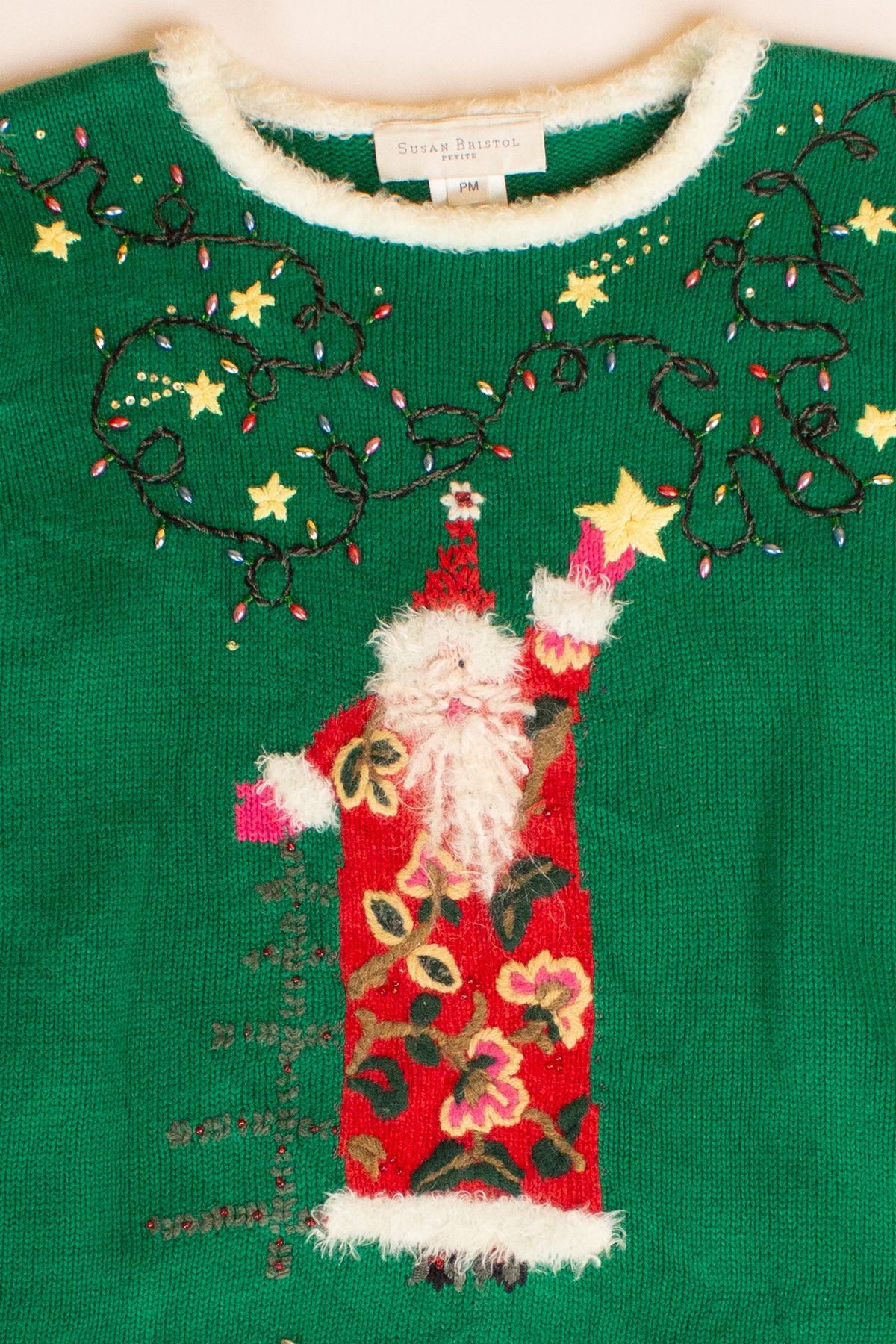 Vintage Green Santa Ugly Christmas Sweater (2000s)