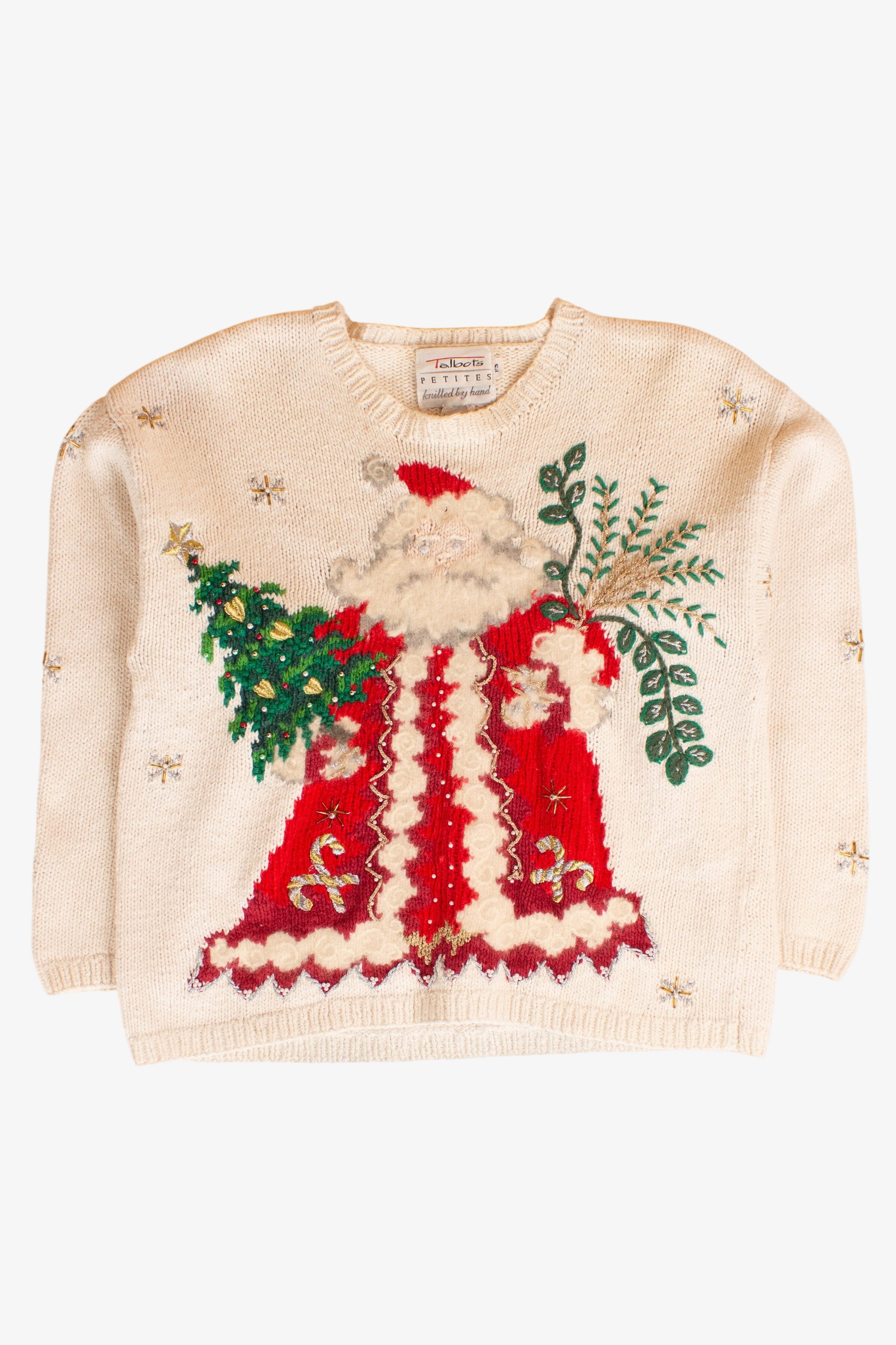 Vintage Talbots Santa Christmas Sweater (1990s)