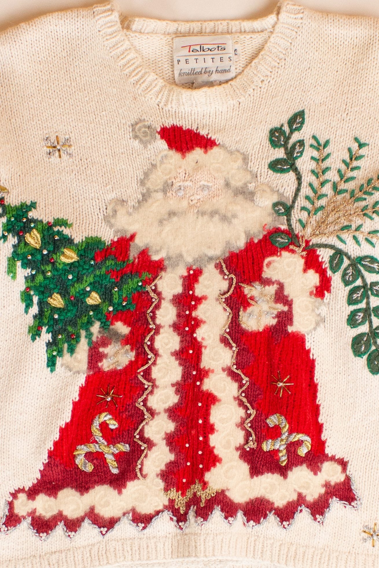Vintage Talbots Santa Christmas Sweater (1990s)