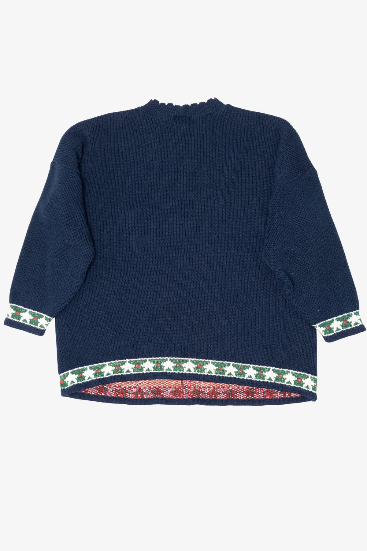 Vintage Navy Blue Adele Knitwear Ugly Christmas Pullover (1980s)
