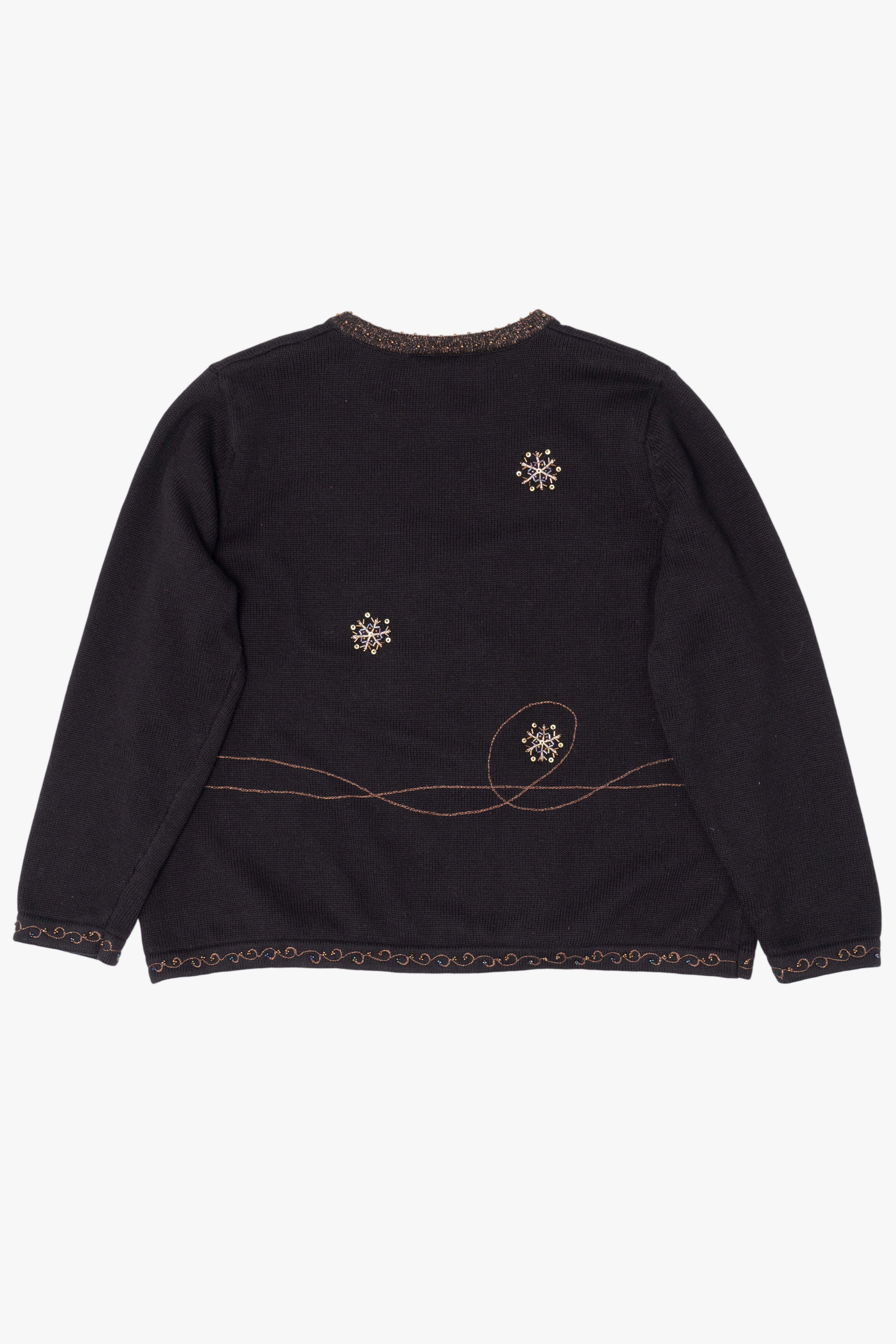Vintage Black Talbots Santa Ugly Christmas Pullover (1990s)