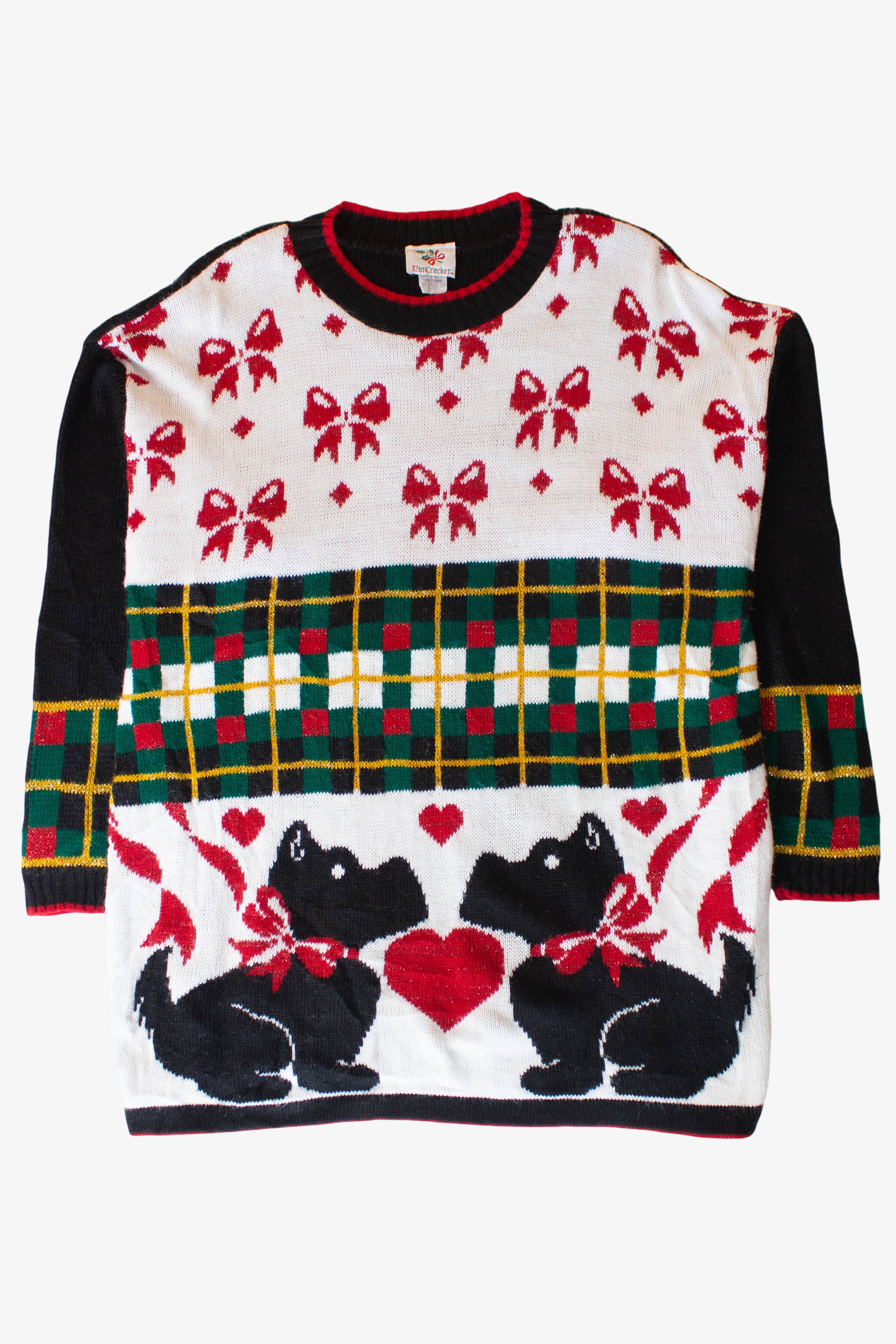 Vintage Terriers & Bows Ugly Christmas Sweater (1990s)
