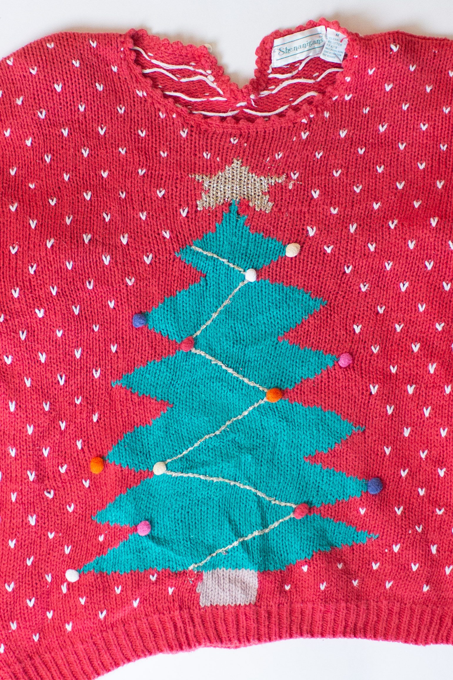 Vintage Red Tree Ugly Christmas Sweater (1990s)