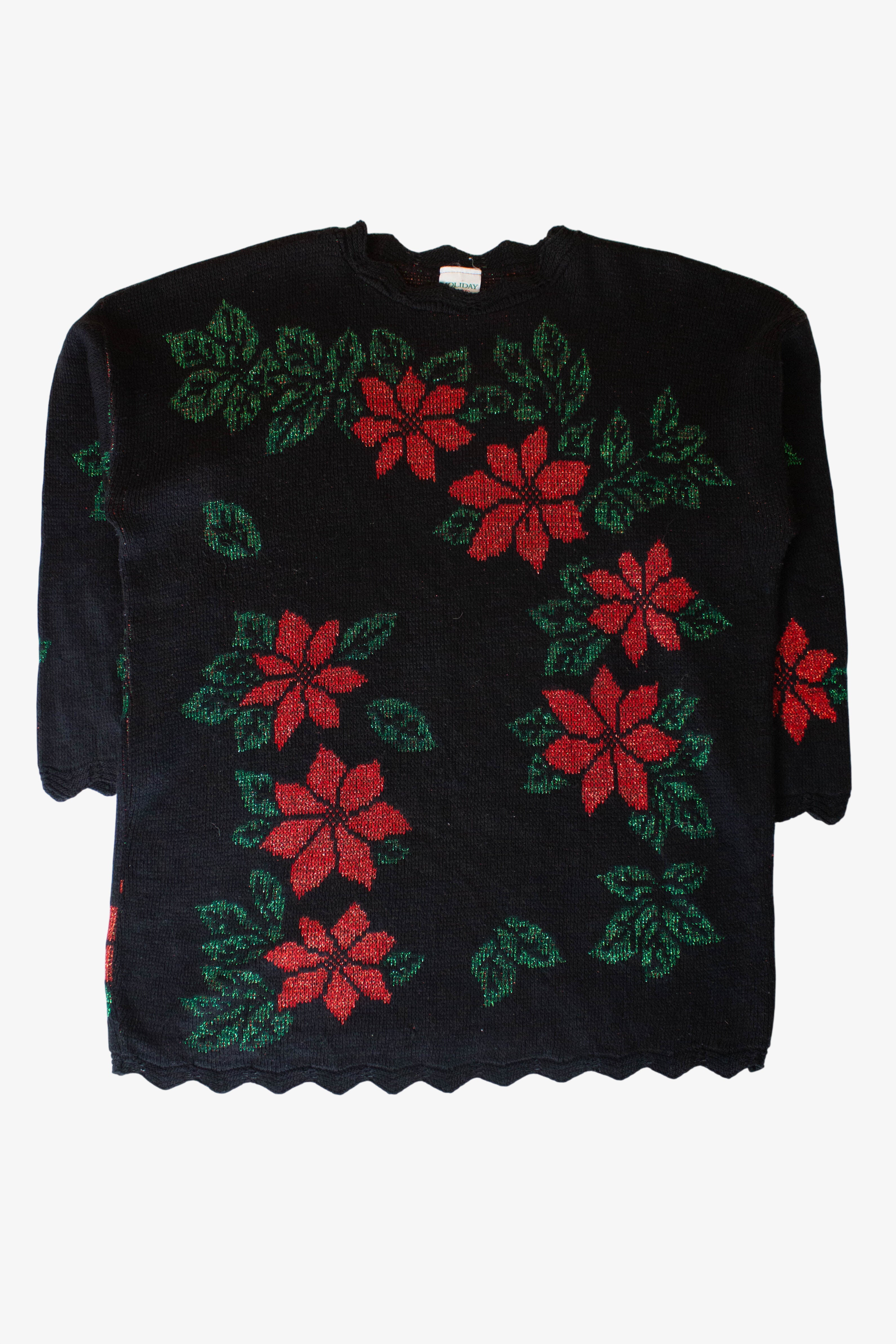 Vintage Metallic Flowers Ugly Christmas Sweater (1990s)