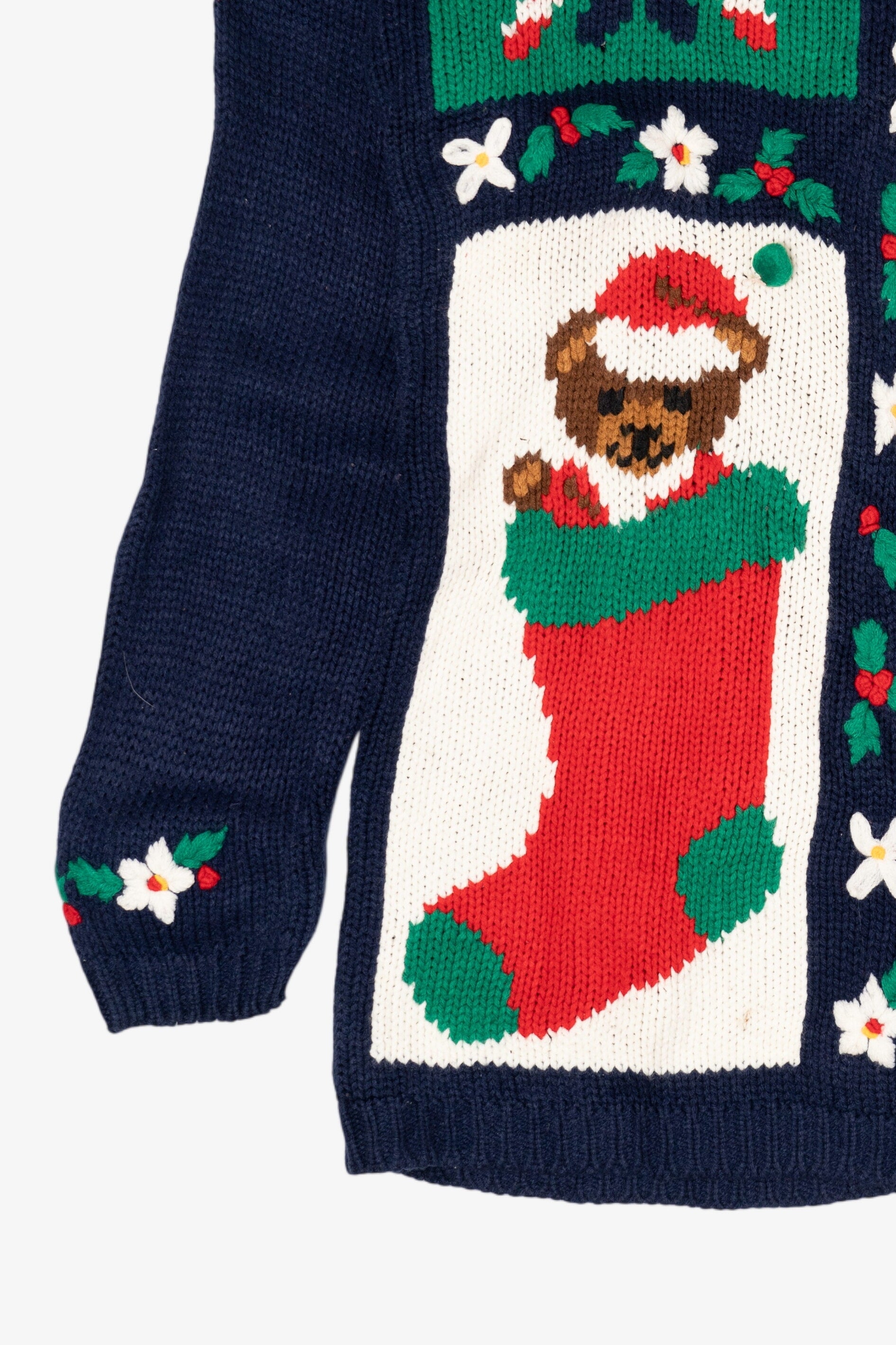 Vintage Navy Blue Karen Scott Ugly Christmas Pullover (1990s)