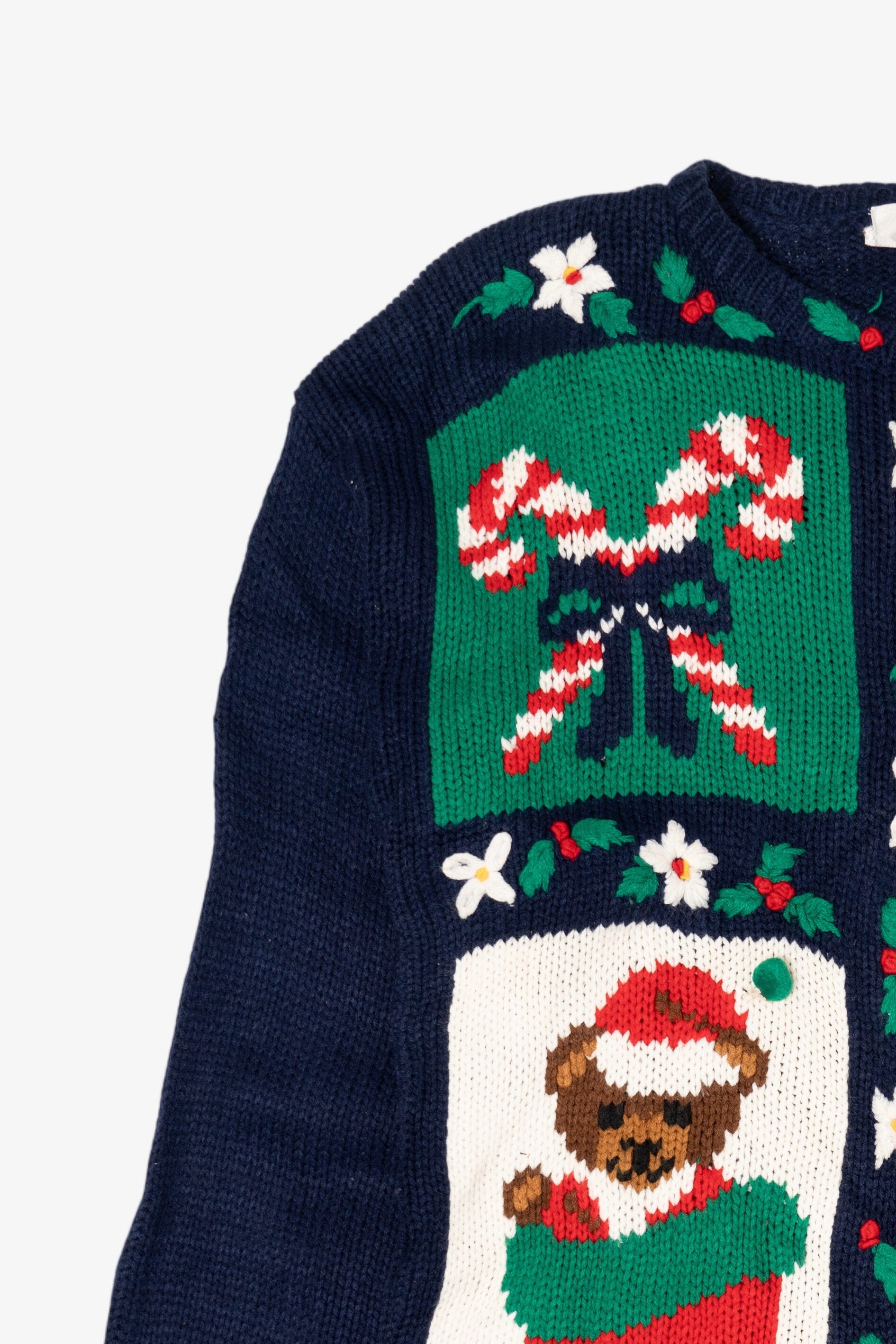 Vintage Navy Blue Karen Scott Ugly Christmas Pullover (1990s)