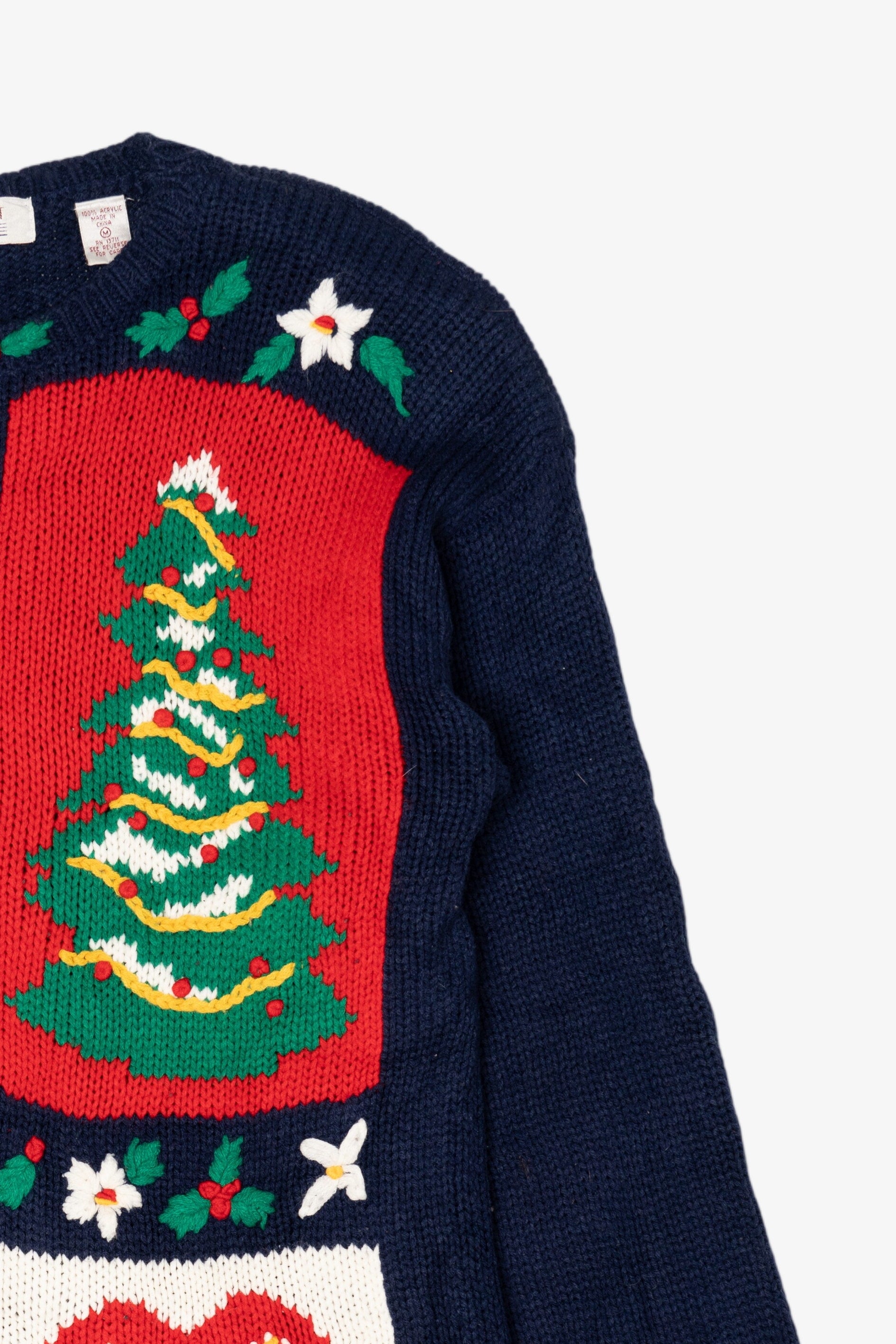 Vintage Navy Blue Karen Scott Ugly Christmas Pullover (1990s)