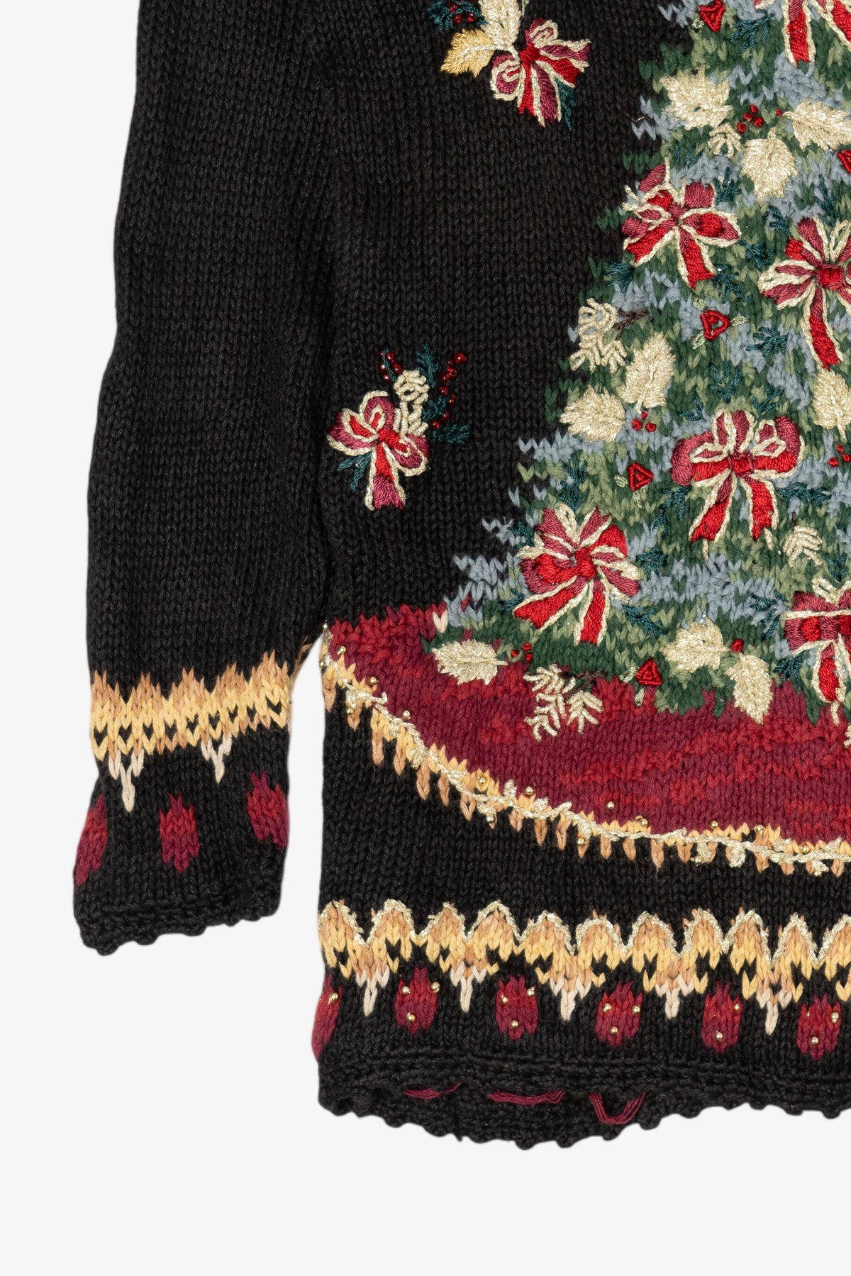 Vintage Black Tiara International Tree Ugly Christmas Pullover (2000s)