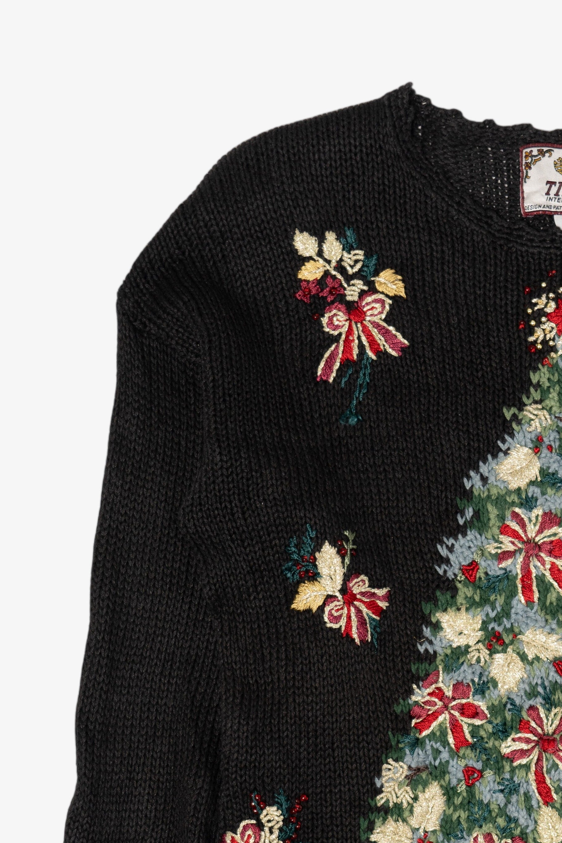 Vintage Black Tiara International Tree Ugly Christmas Pullover (2000s)
