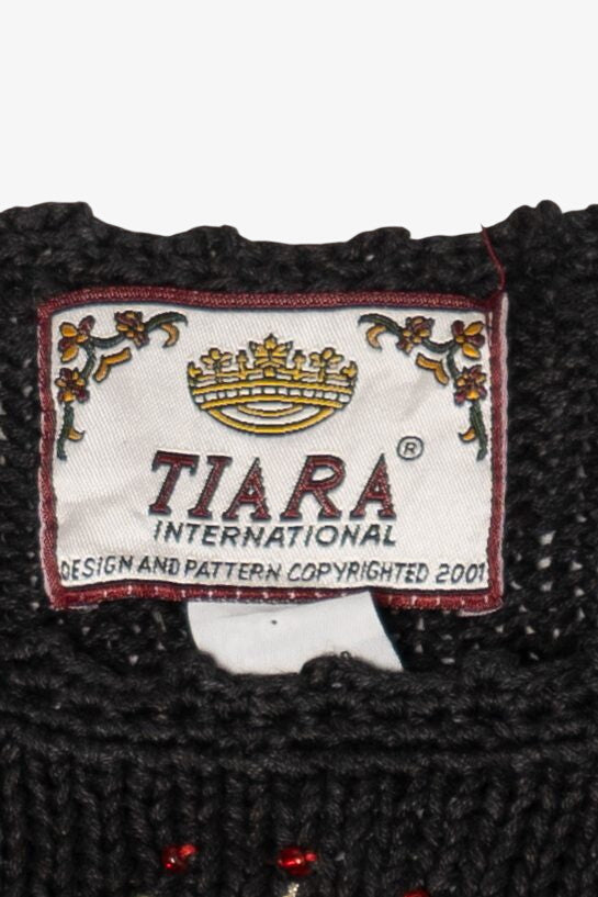 Vintage Black Tiara International Tree Ugly Christmas Pullover (2000s)