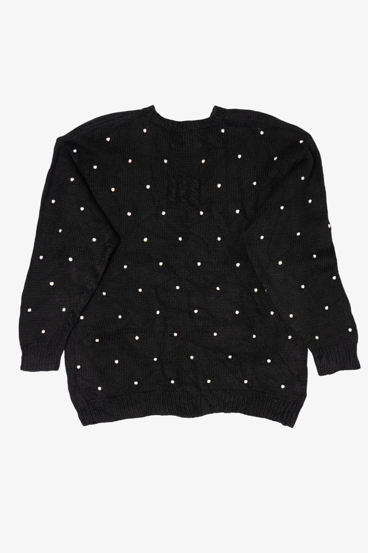Vintage Hand Knit Black Marisa Christina Polar Bear Ugly Christmas Pullover (1990s)