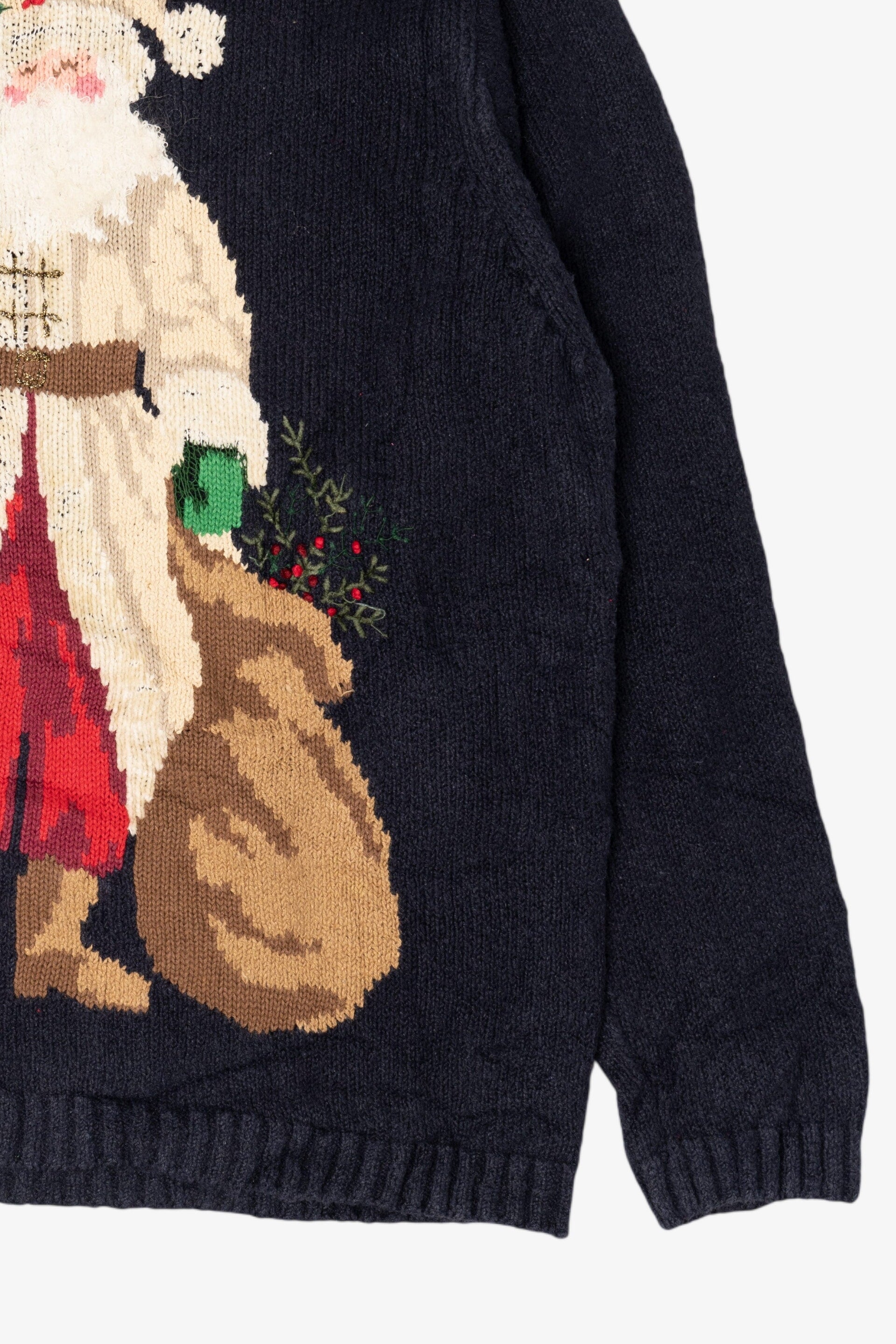 Vintage Navy Blue Talbots Saint Nick Ugly Christmas Pullover (1990s)