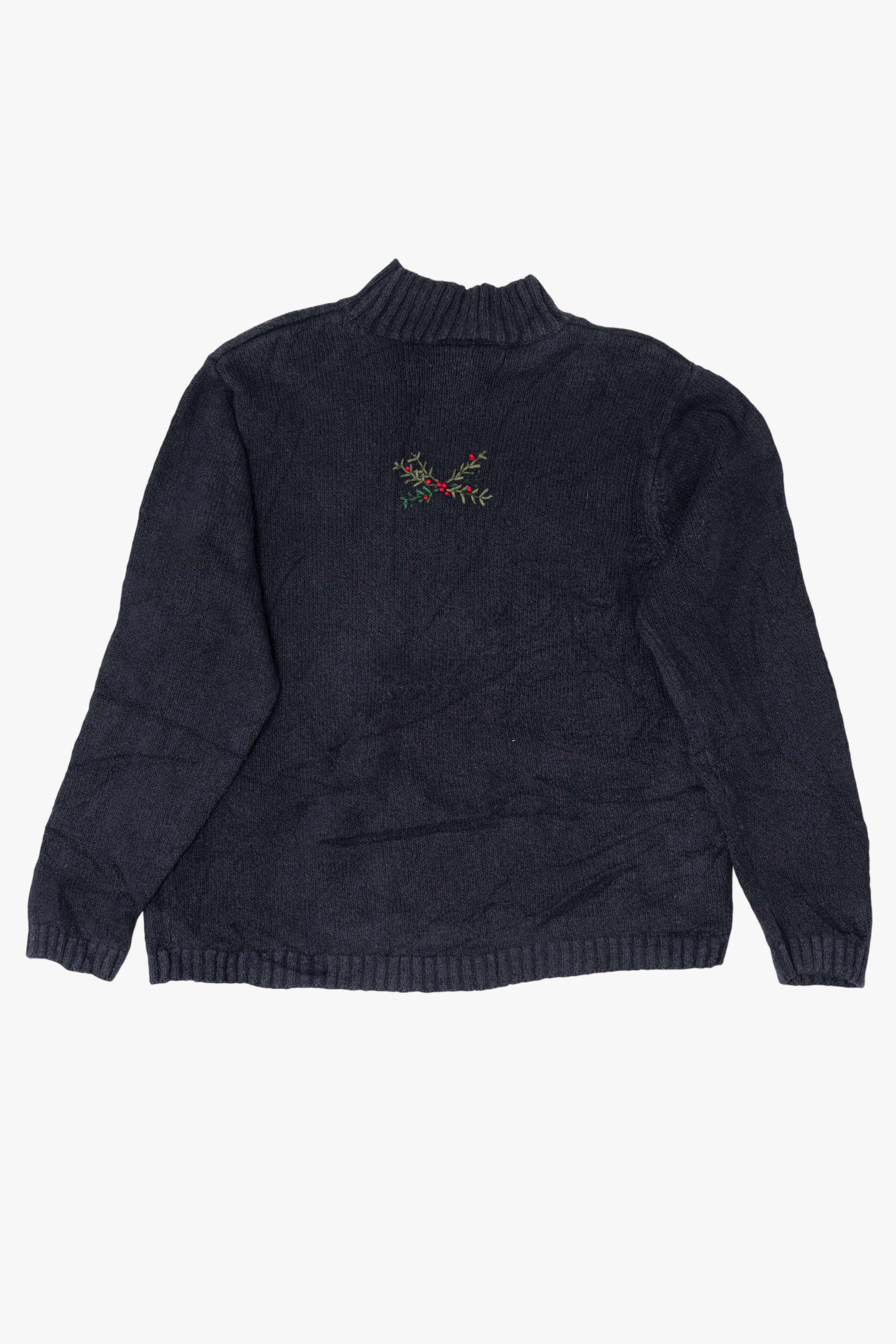 Vintage Navy Blue Talbots Saint Nick Ugly Christmas Pullover (1990s)