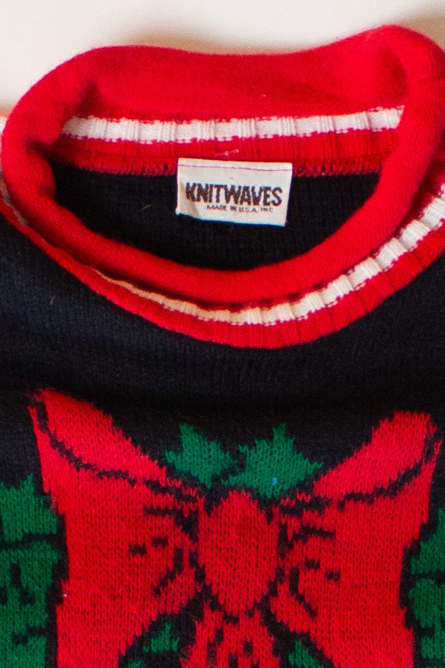 Vintage Turtleneck Wreath Ugly Christmas Sweater (1990s)