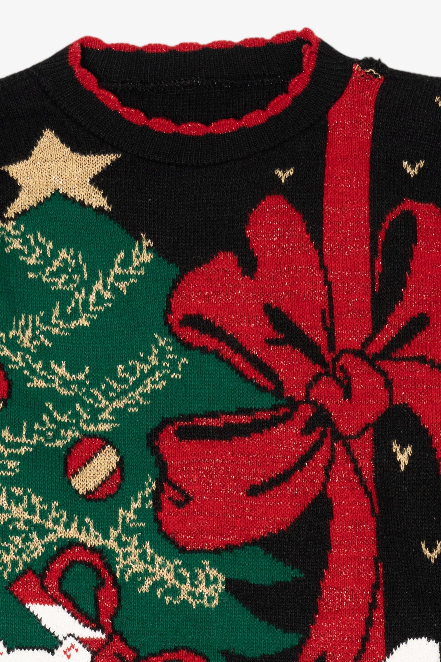 Vintage Black Unknown Cats Ugly Christmas Pullover (1990s)