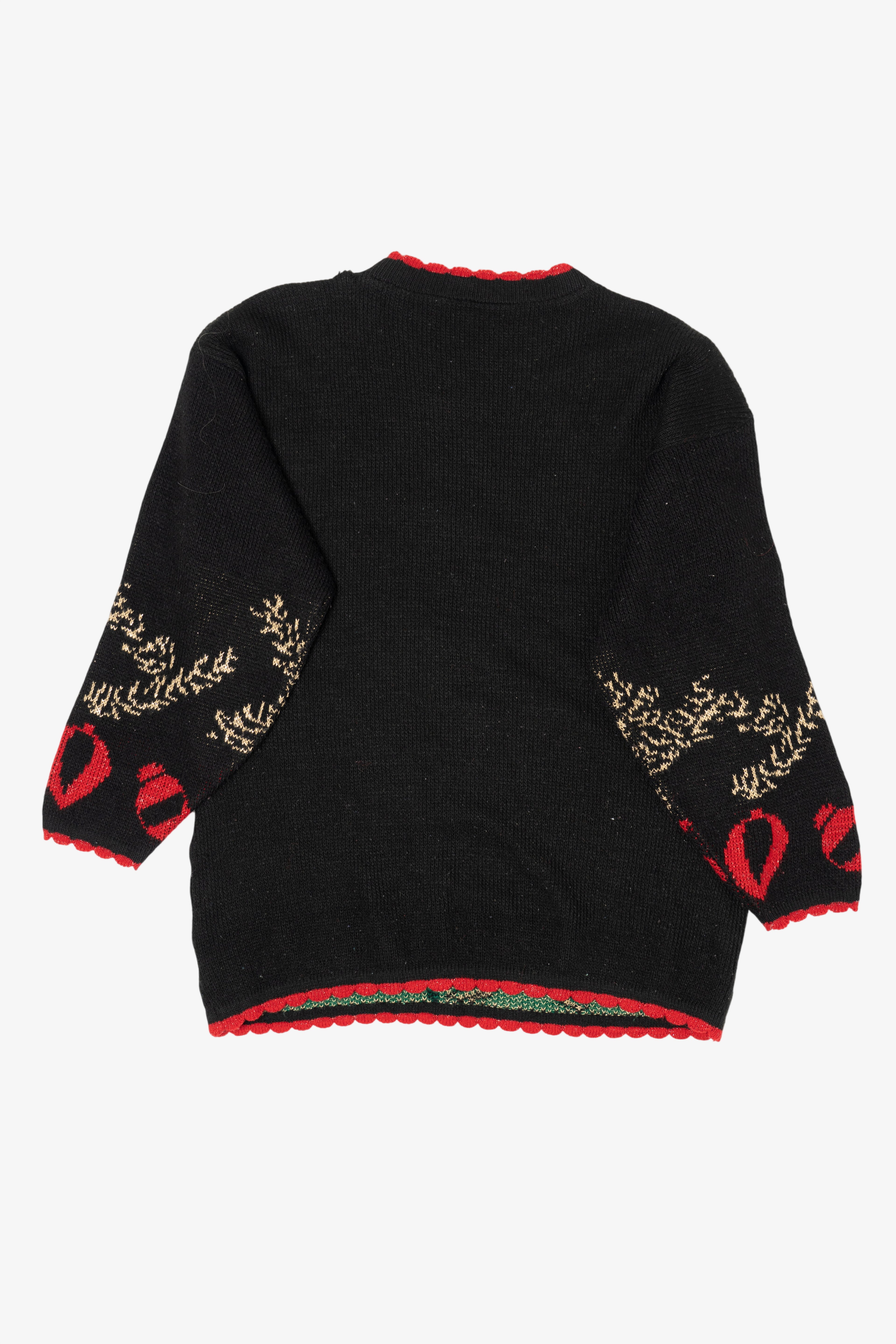 Vintage Black Unknown Cats Ugly Christmas Pullover (1990s)
