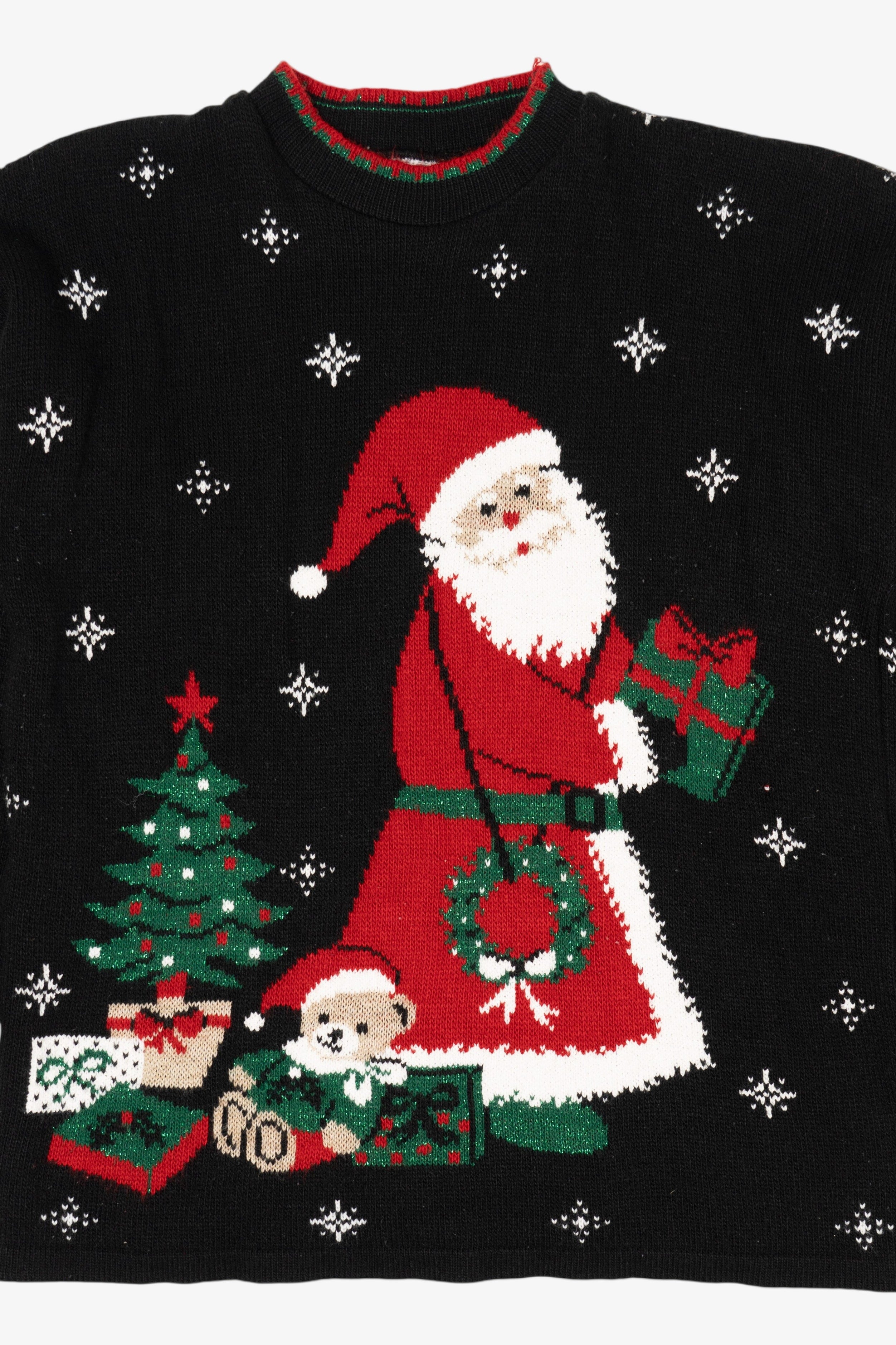 Vintage Black Santa Ugly Christmas Pullover (1990s)