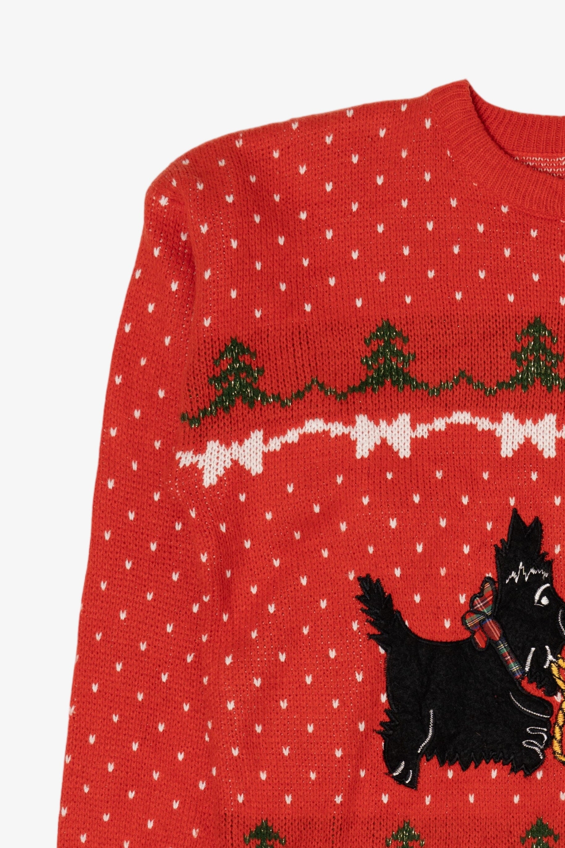 Vintage Red Easton Park Dogs Ugly Christmas Pullover (1980s)