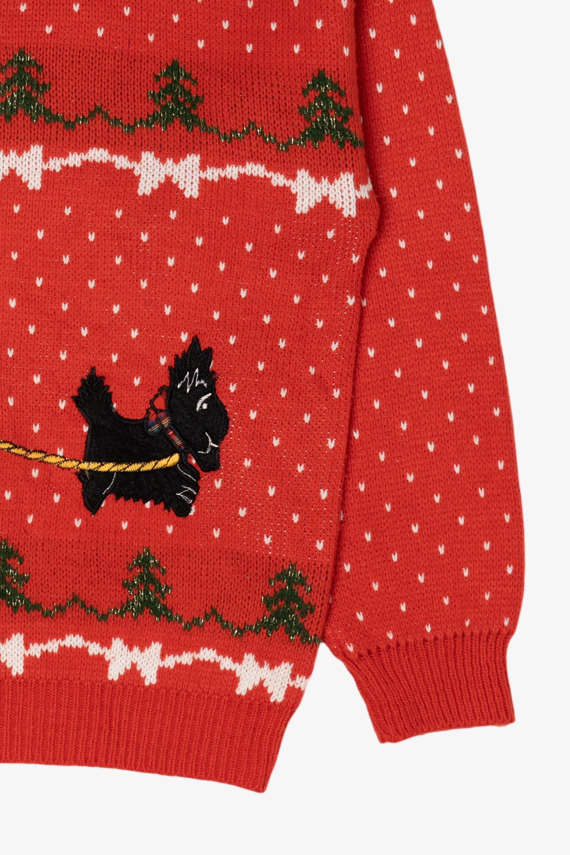 Vintage Red Easton Park Dogs Ugly Christmas Pullover (1980s)