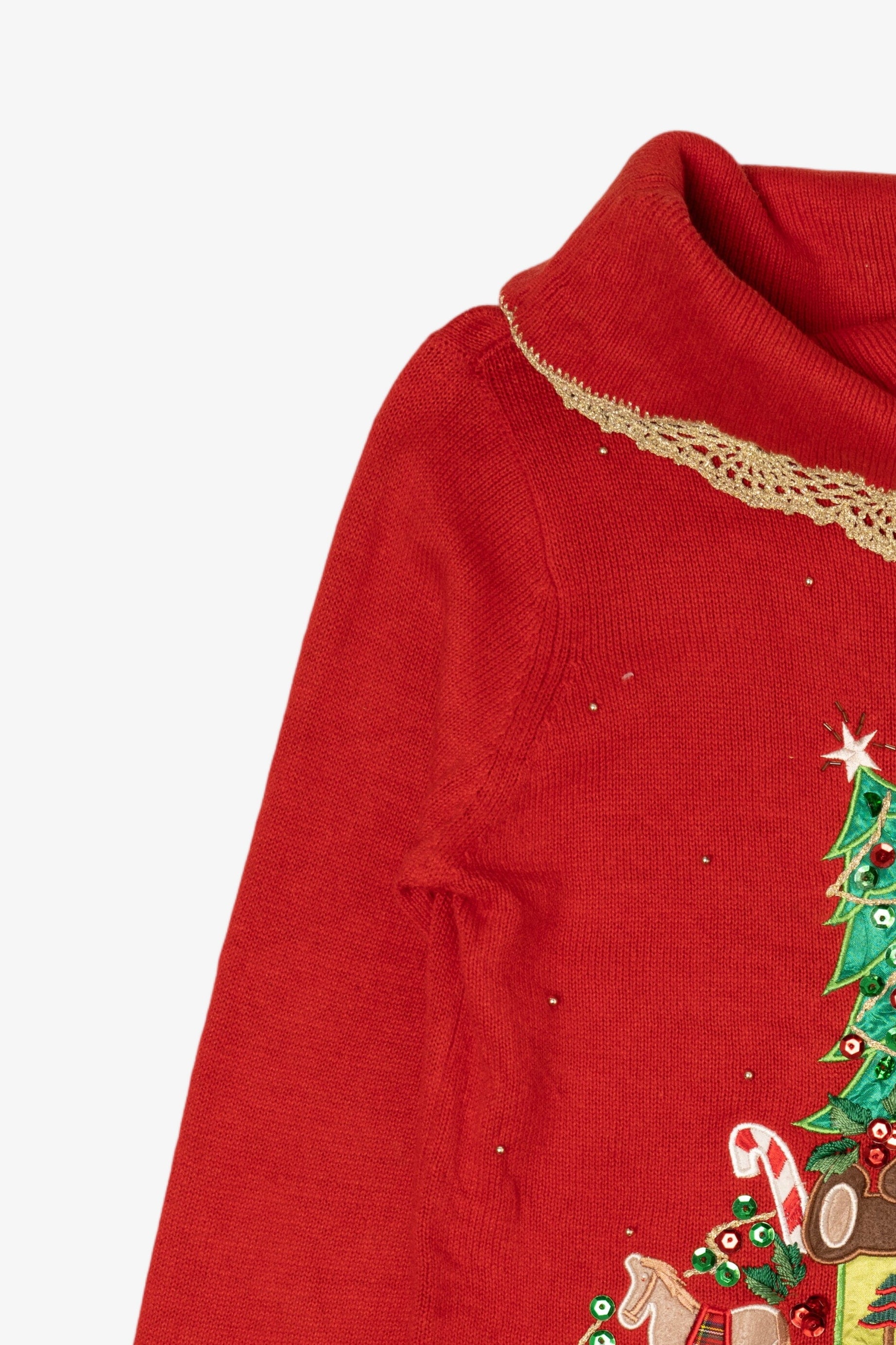 Vintage Red Kikit Presents Cowl Turtleneck Ugly Christmas Pullover (2000s)
