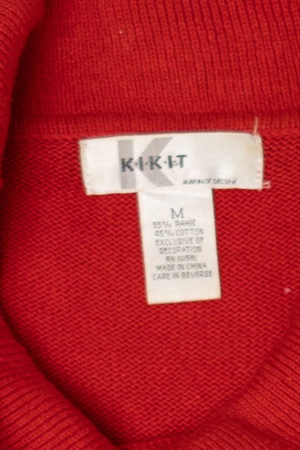Vintage Red Kikit Presents Cowl Turtleneck Ugly Christmas Pullover (2000s)