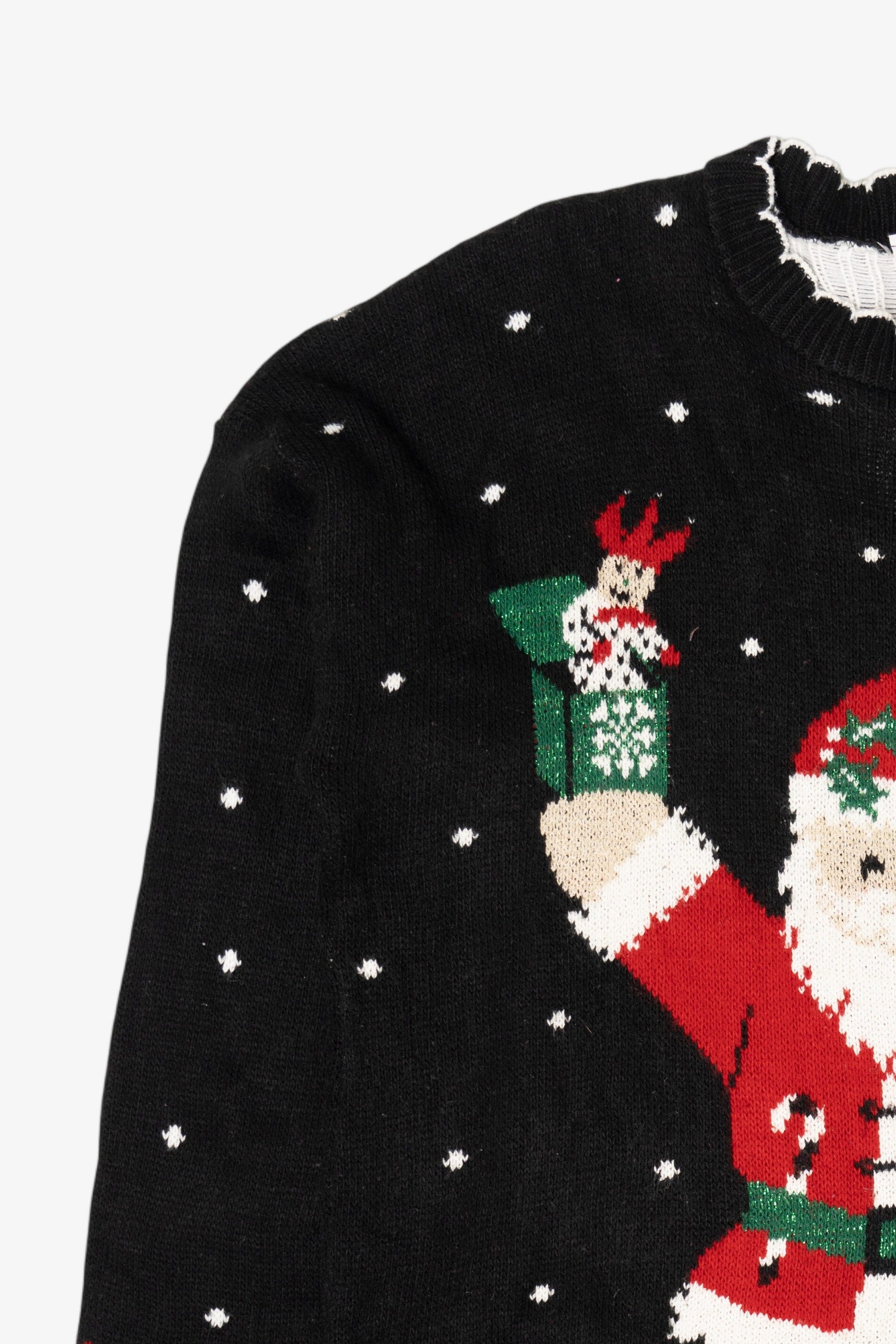 Vintage Black Nutcracker Santa Ugly Christmas Pullover (1980s)