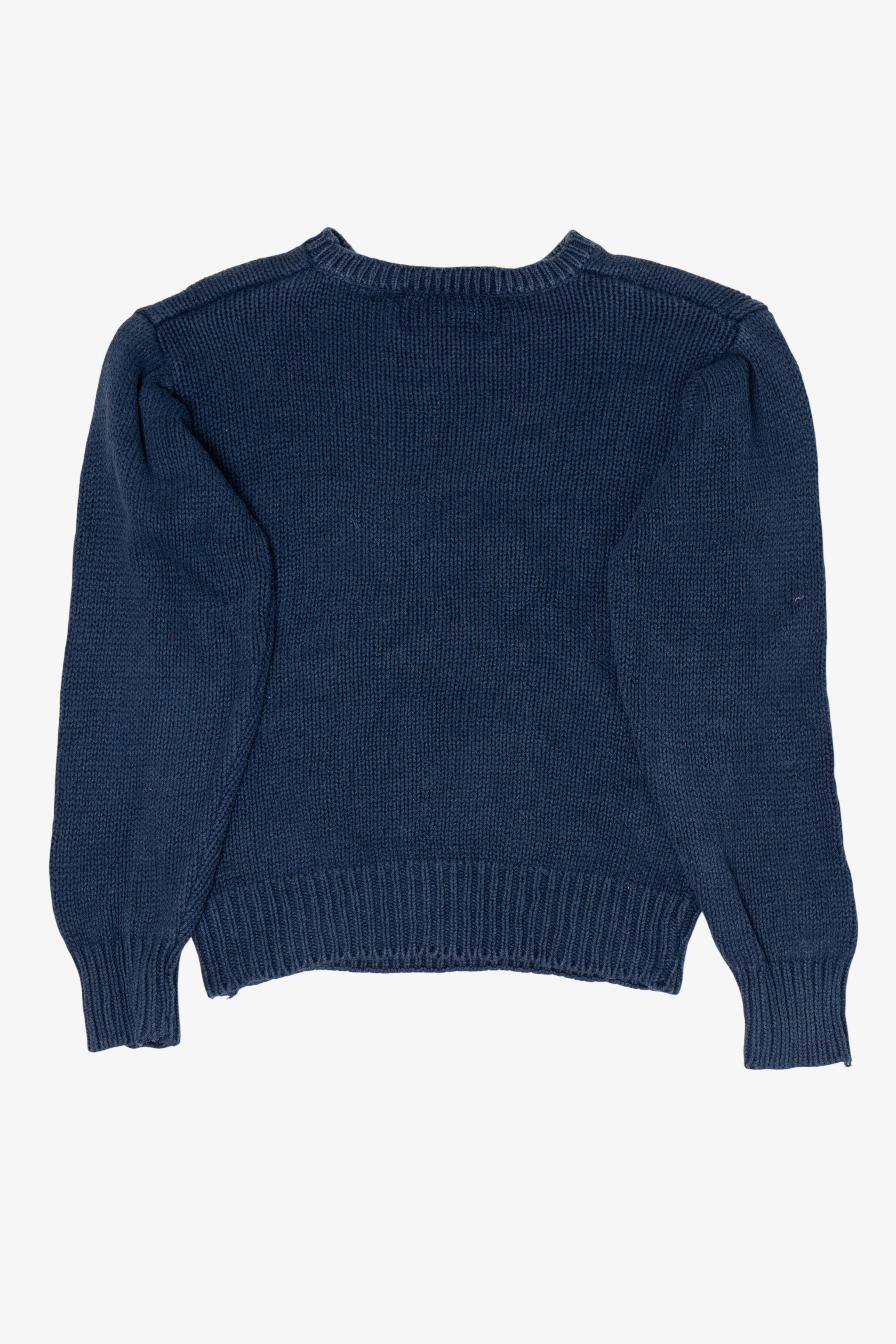 Vintage Blue SML Sport Caroling Ugly Christmas Pullover (1990s)