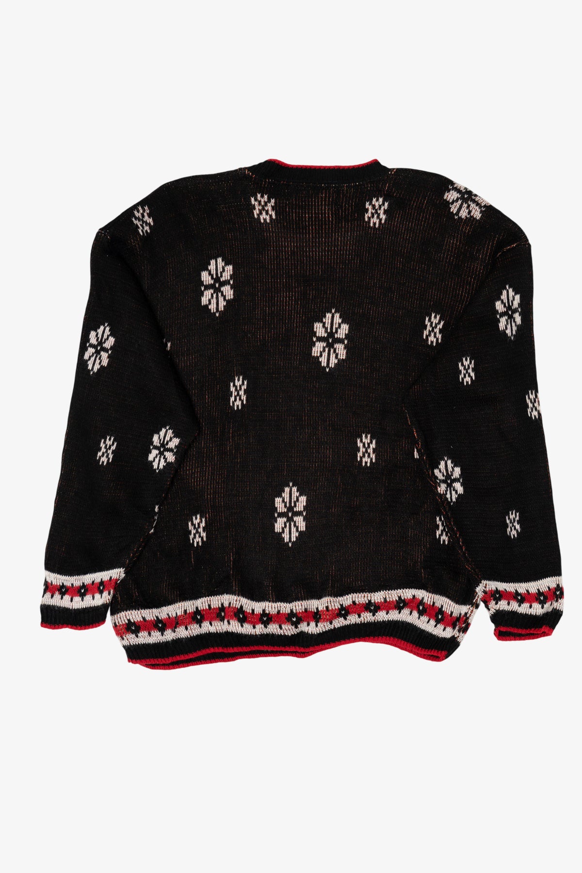 Vintage Black Sleigh Ride American Sweater Ugly Christmas Pullover (1980s)