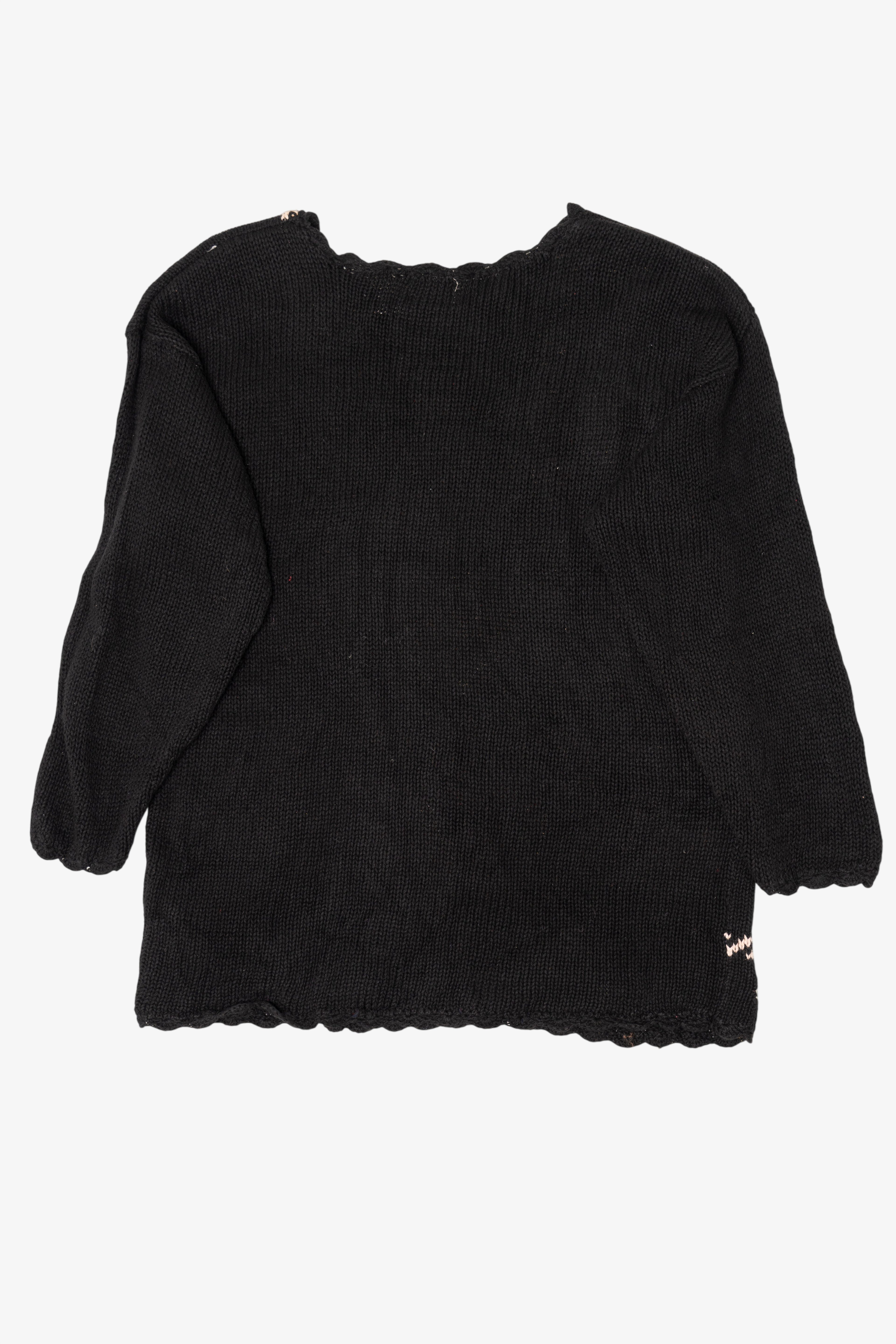 Vintage Black Kathie Lee Wreath Hearts Ugly Christmas Pullover (1990s)