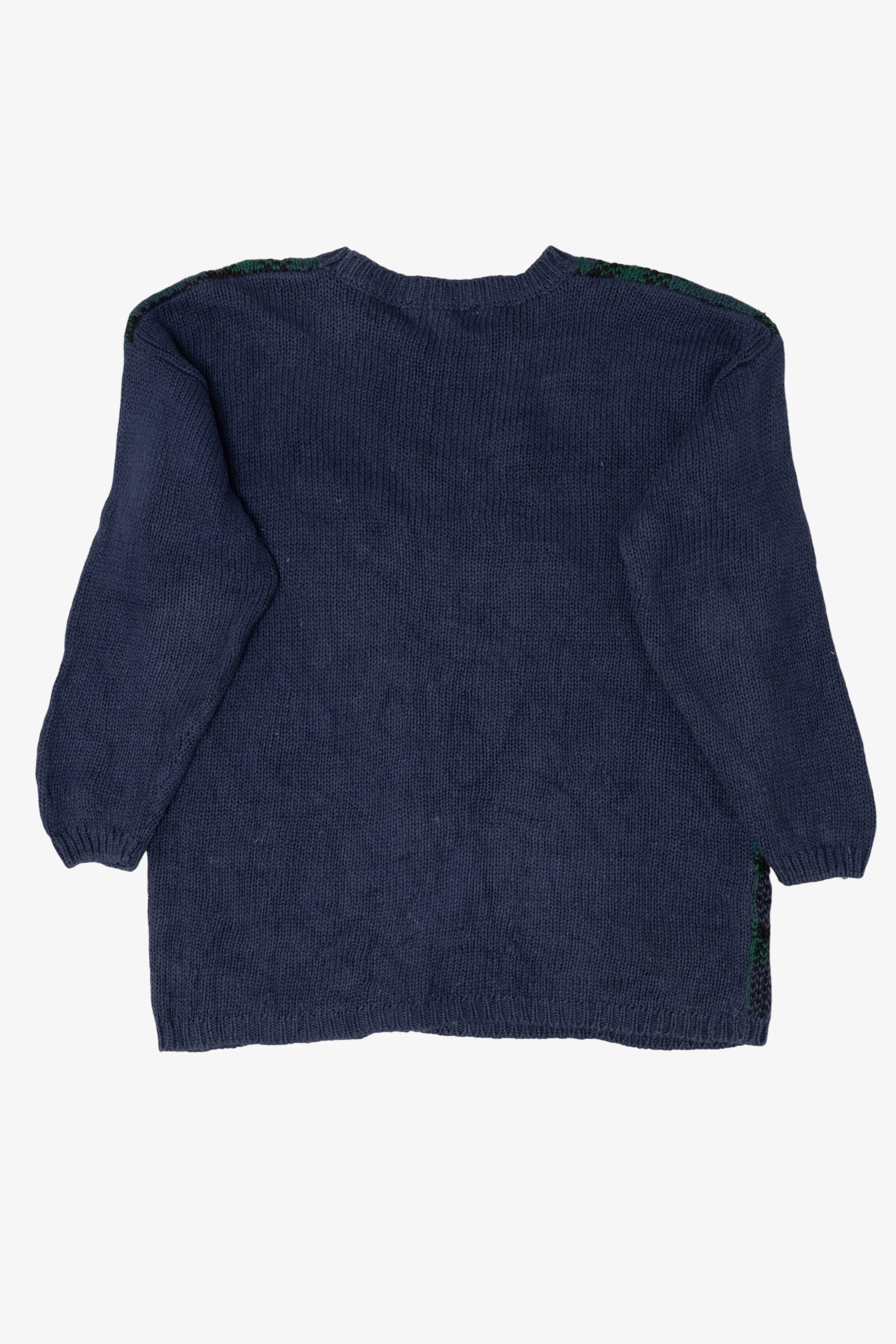 Vintage Navy Blue Kim Rogers Stockings Ugly Christmas Pullover (1990s)