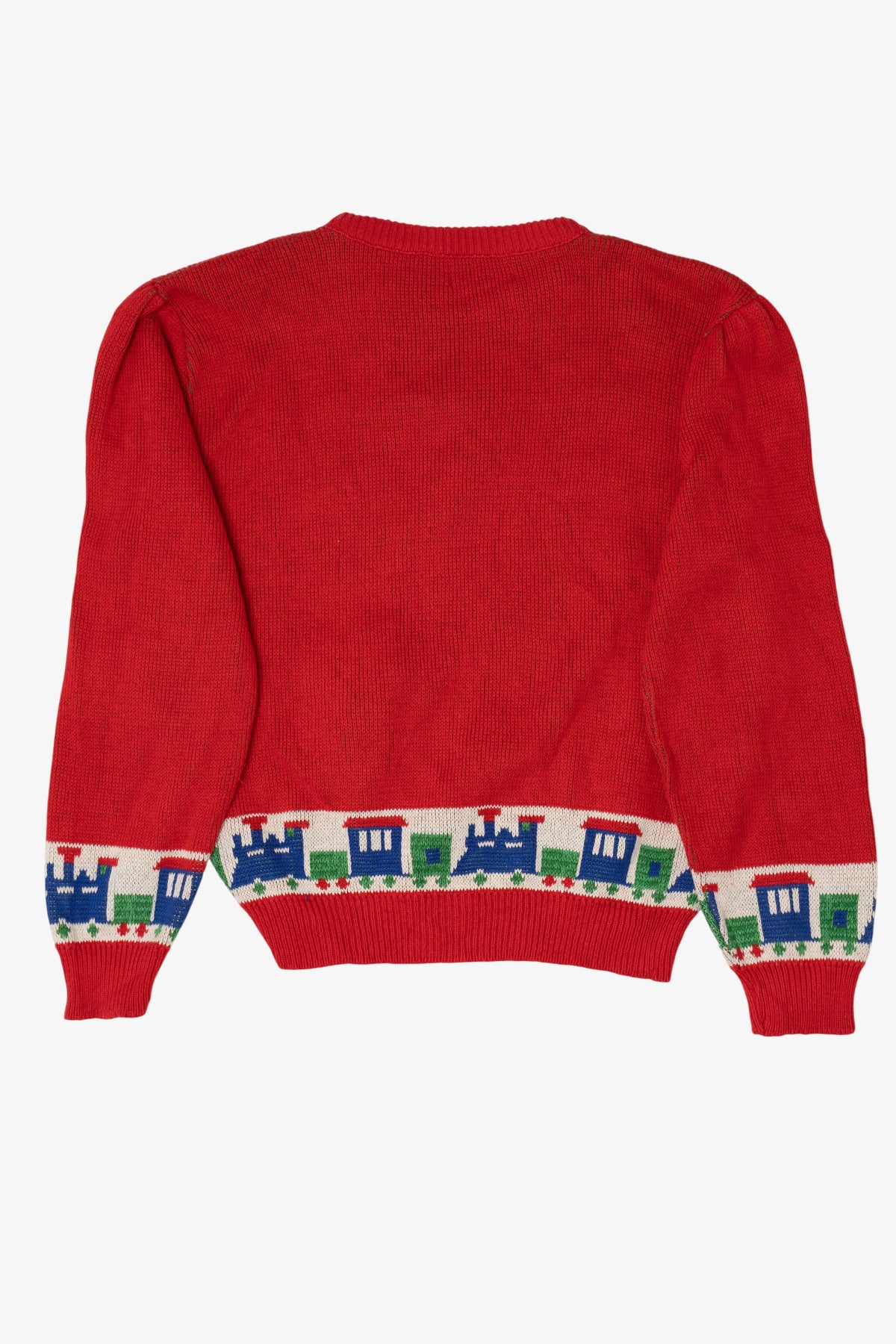 Vintage Red Touchy Subject Santa Ugly Christmas Graphic Sweater (1980s)