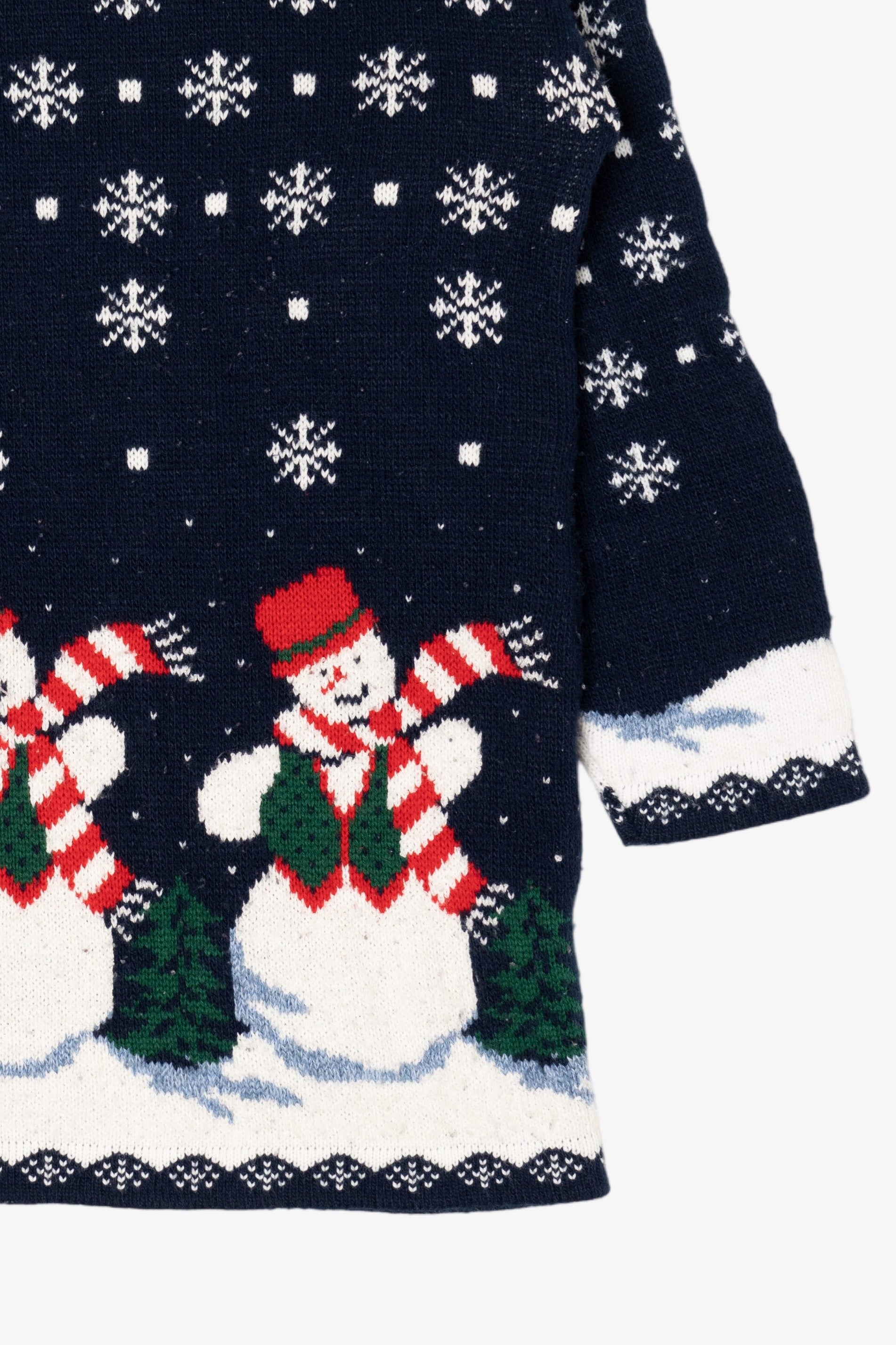 Vintage Blue Snowmen Ugly Christmas Pullover (1990s)
