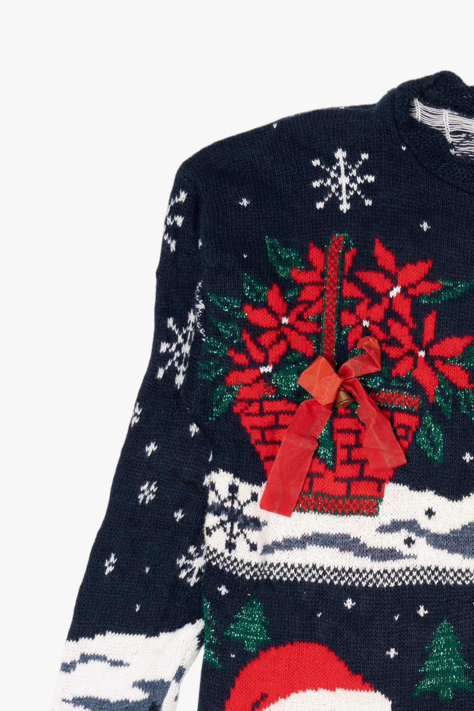 Vintage Navy Blue NutCracker Ugly Christmas Pullover (1990s)
