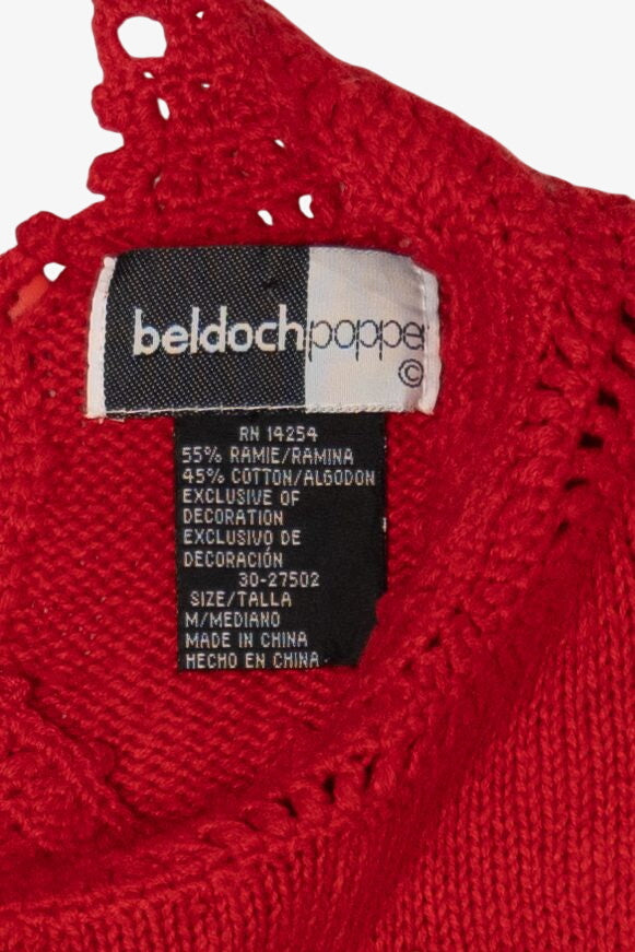 Vintage Red Beldoch Popper Tree Ugly Christmas Pullover (1990s)
