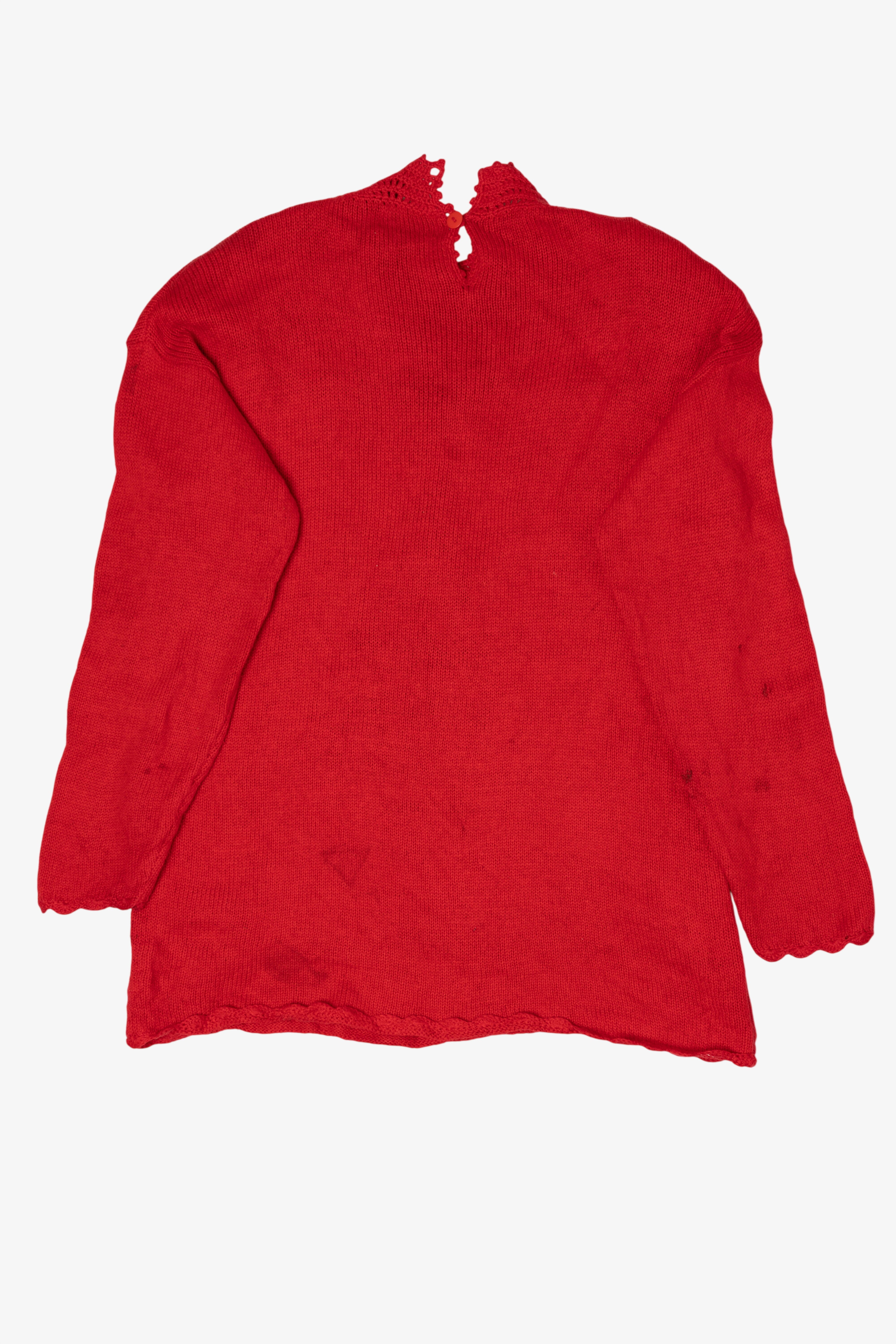 Vintage Red Beldoch Popper Tree Ugly Christmas Pullover (1990s)