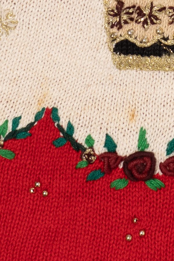 Vintage Red Beldoch Popper Tree Ugly Christmas Pullover (1990s)
