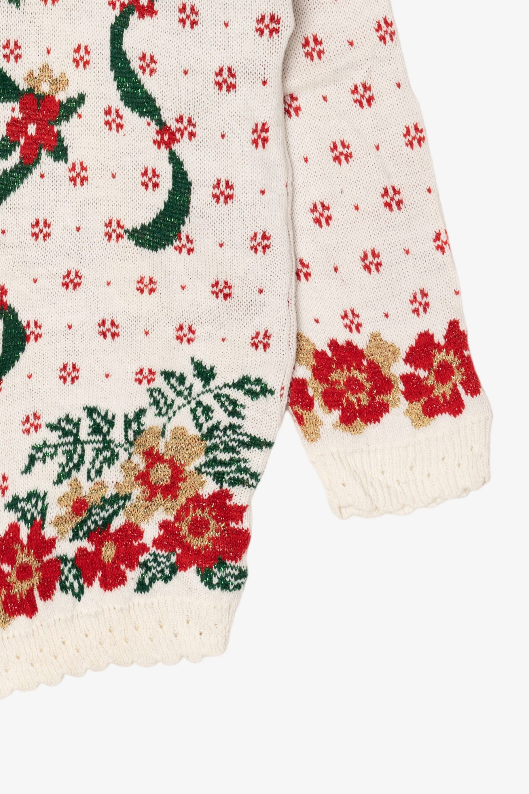 Vintage White Bows Ugly Christmas Pullover (1990s)