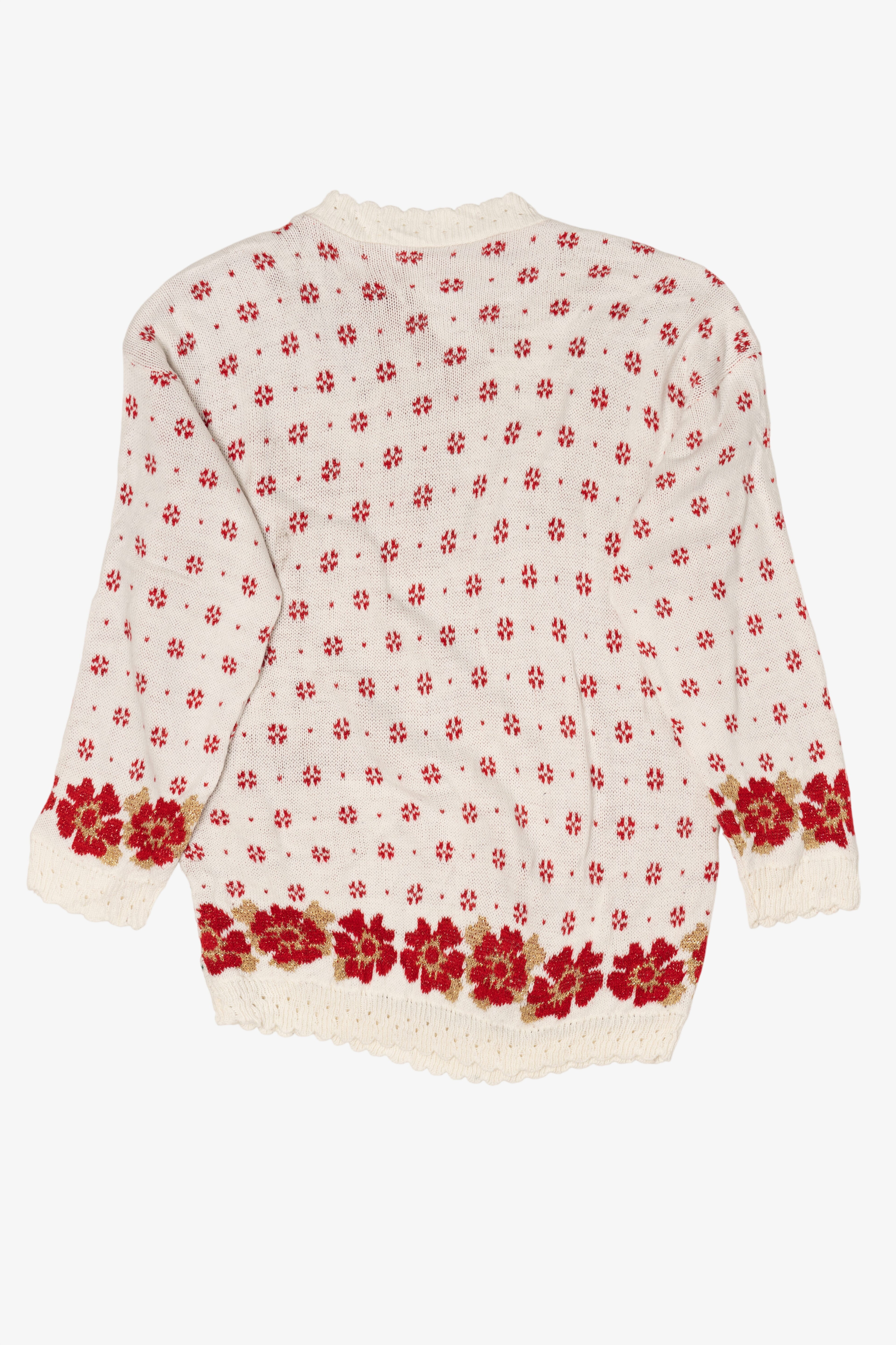 Vintage White Bows Ugly Christmas Pullover (1990s)