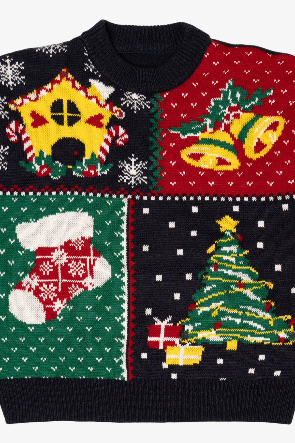 Vintage Color Block Ugly Christmas Pullover (1990s)