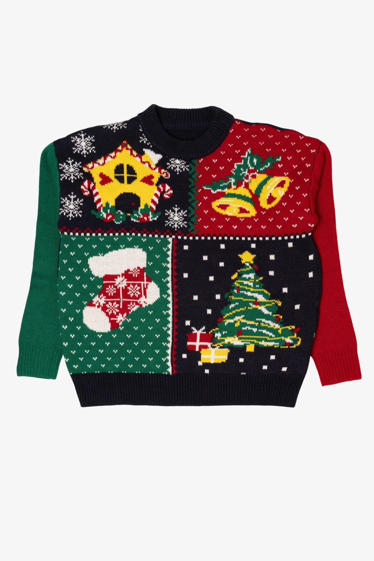 Vintage Color Block Ugly Christmas Pullover (1990s)