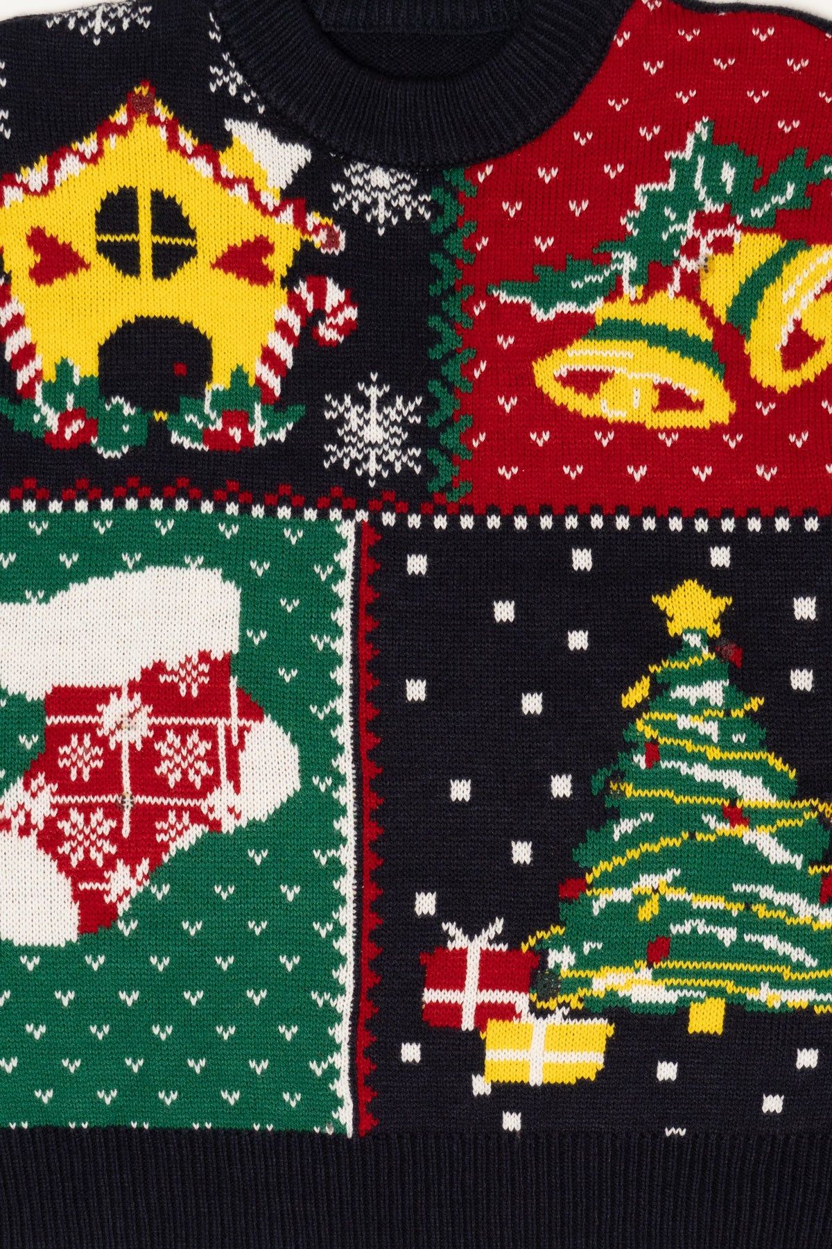 Vintage Color Block Ugly Christmas Pullover (1990s)